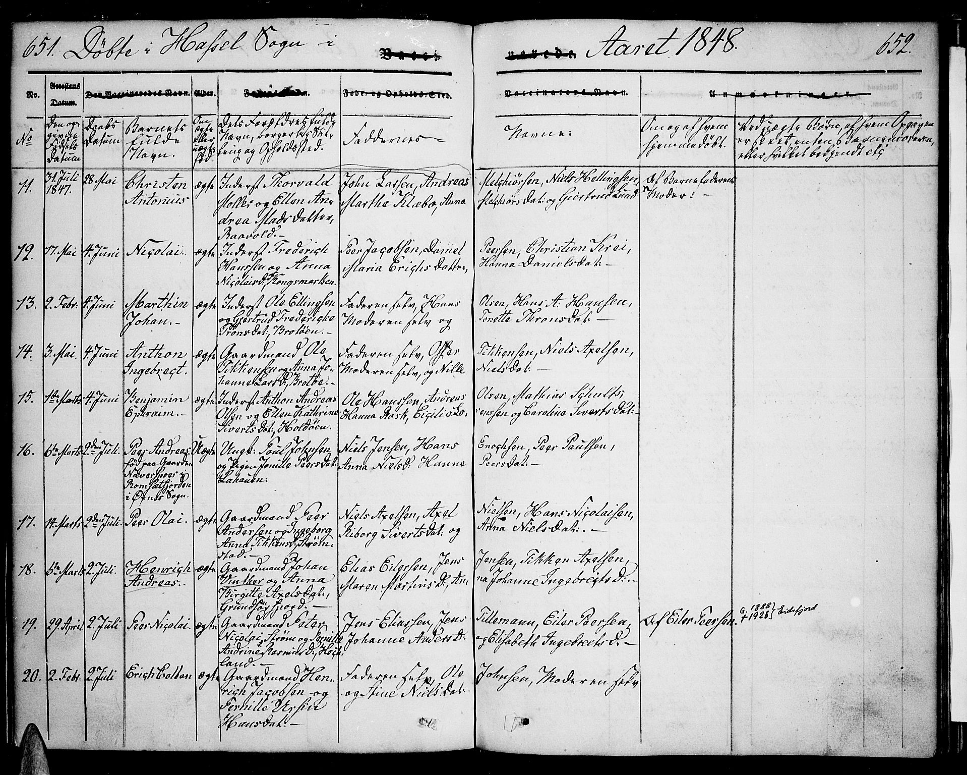 Ministerialprotokoller, klokkerbøker og fødselsregistre - Nordland, SAT/A-1459/888/L1239: Parish register (official) no. 888A06 /1, 1837-1849, p. 651-652
