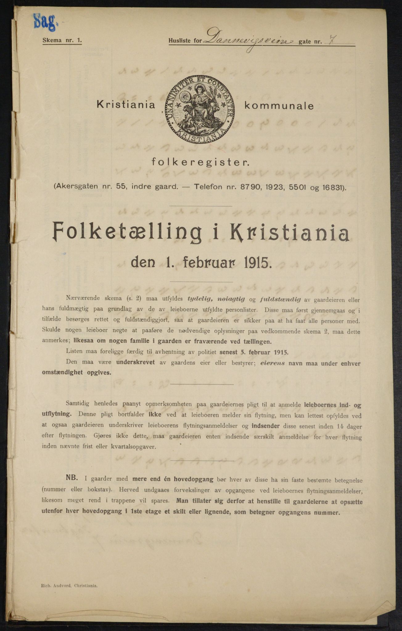 OBA, Municipal Census 1915 for Kristiania, 1915, p. 15075