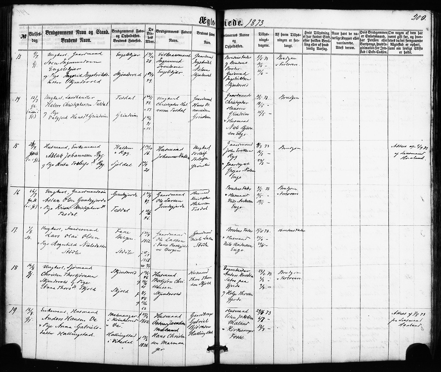 Etne sokneprestembete, SAB/A-75001/H/Haa: Parish register (official) no. A 9, 1862-1878, p. 200
