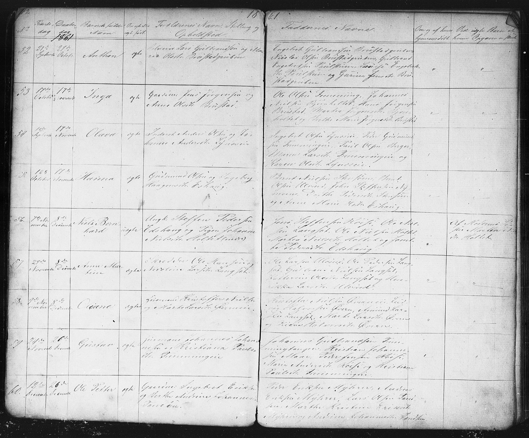 Eidsvoll prestekontor Kirkebøker, SAO/A-10888/G/Gb/L0001: Parish register (copy) no. II 1, 1861-1877, p. 12-13