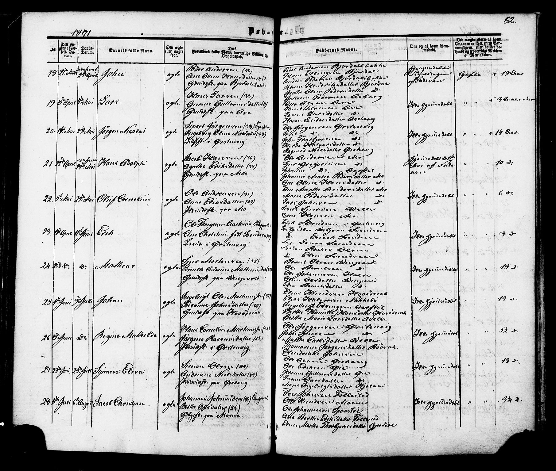 Ministerialprotokoller, klokkerbøker og fødselsregistre - Møre og Romsdal, SAT/A-1454/513/L0175: Parish register (official) no. 513A02, 1856-1877, p. 82
