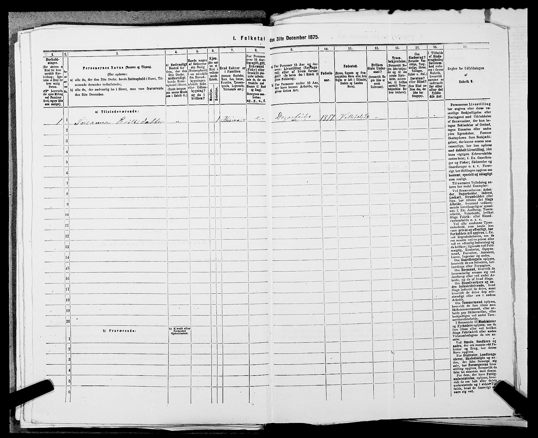 SAST, 1875 census for 1157P Vikedal, 1875, p. 765