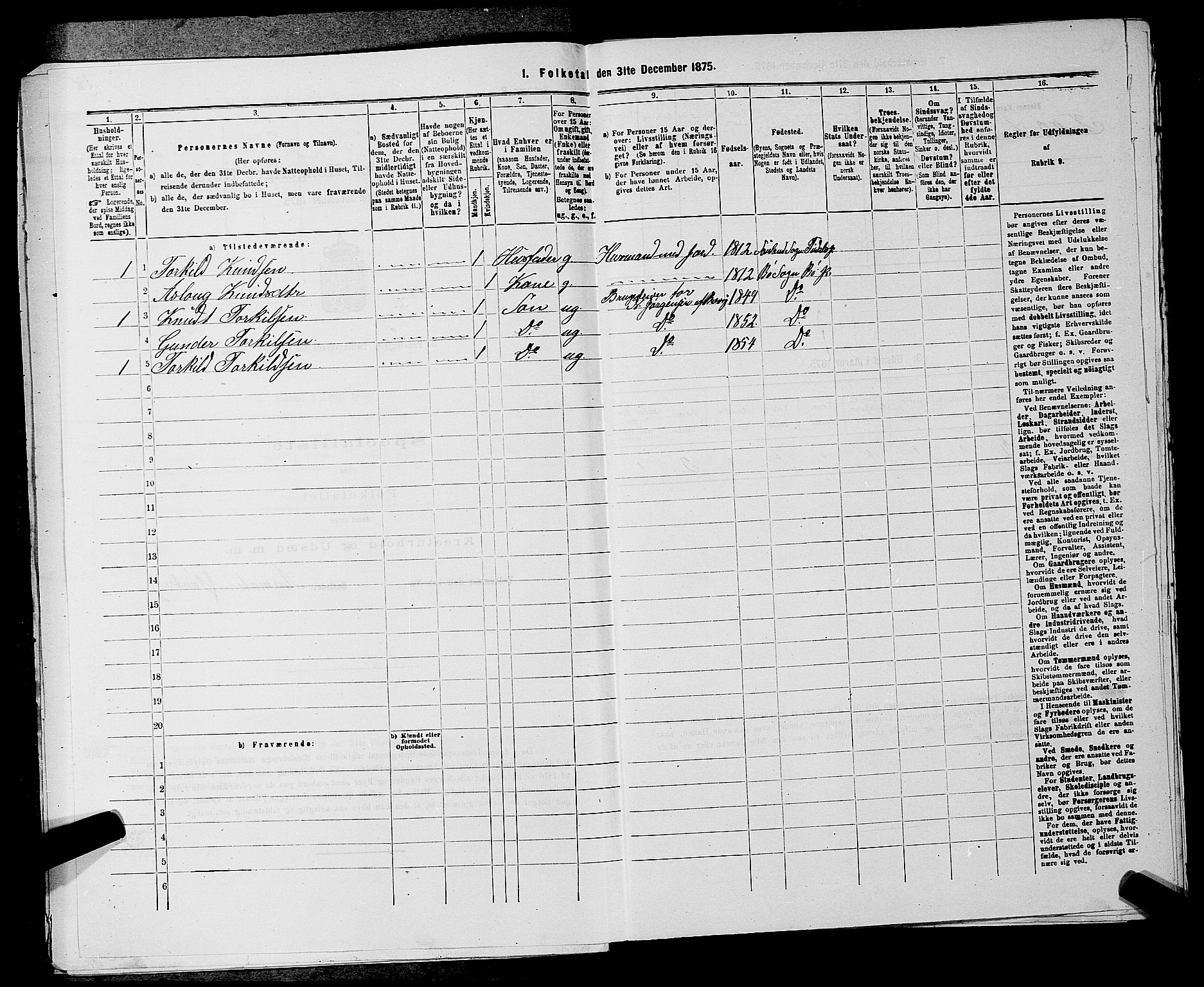 SAKO, 1875 census for 0821P Bø, 1875, p. 414