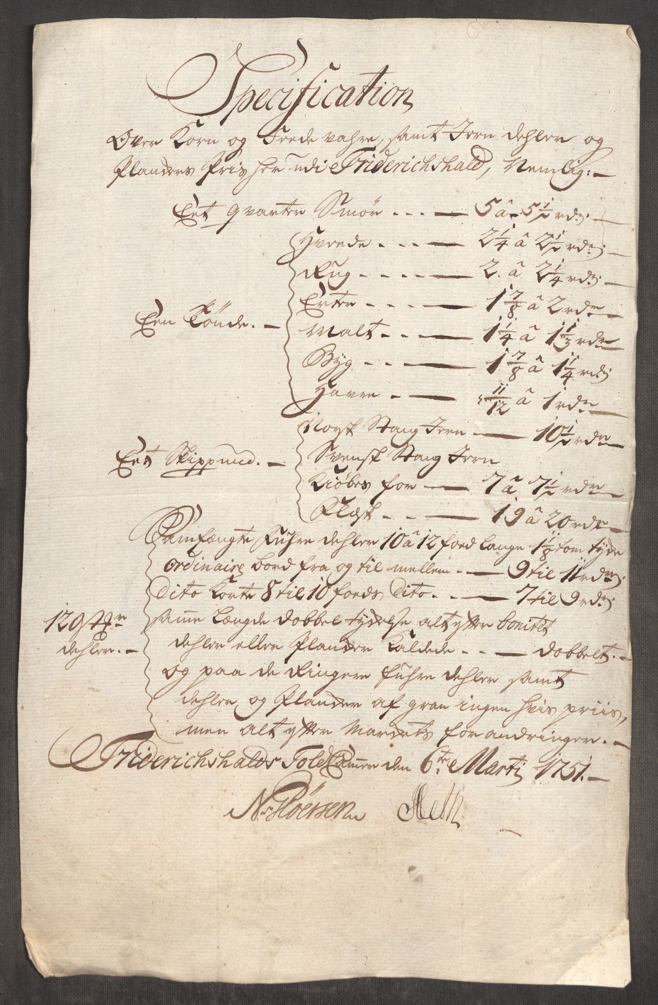 Rentekammeret inntil 1814, Realistisk ordnet avdeling, AV/RA-EA-4070/Oe/L0004: [Ø1]: Priskuranter, 1749-1752, p. 453