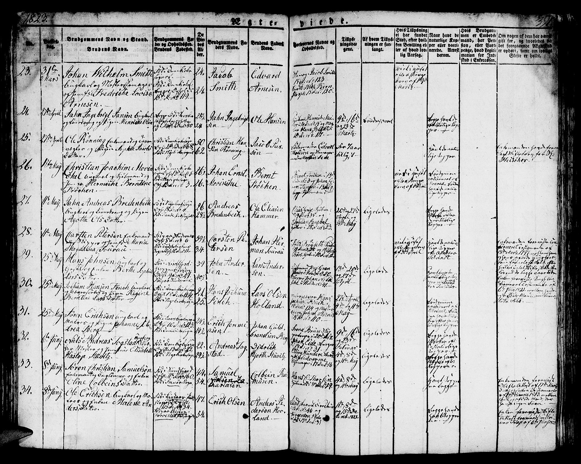 Domkirken sokneprestembete, AV/SAB-A-74801/H/Hab/L0002: Parish register (copy) no. A 2, 1821-1839, p. 392