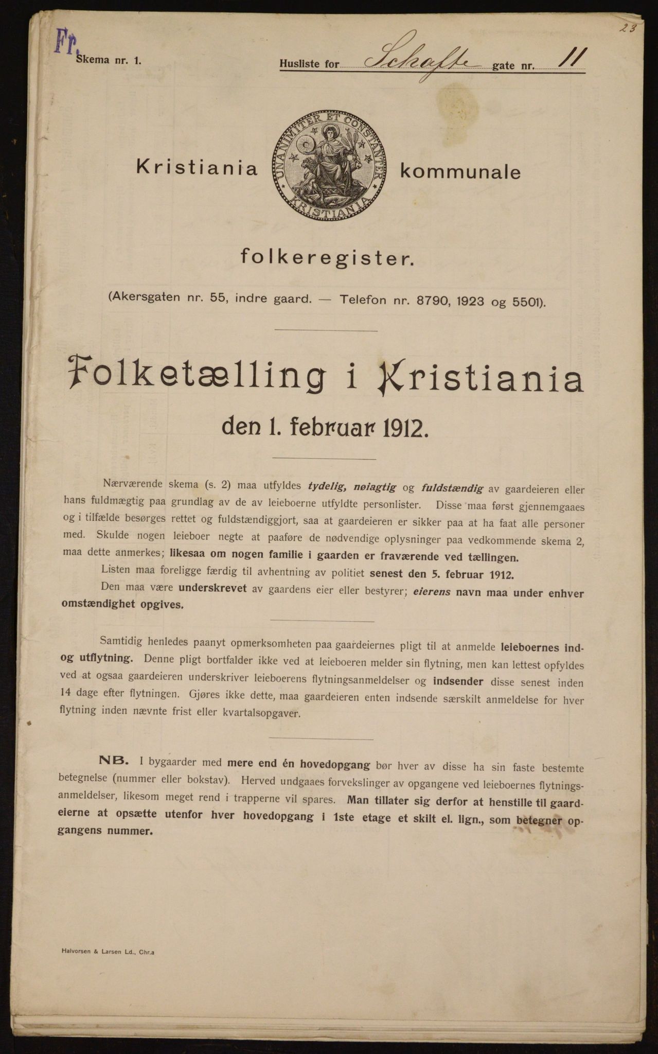 OBA, Municipal Census 1912 for Kristiania, 1912, p. 89609