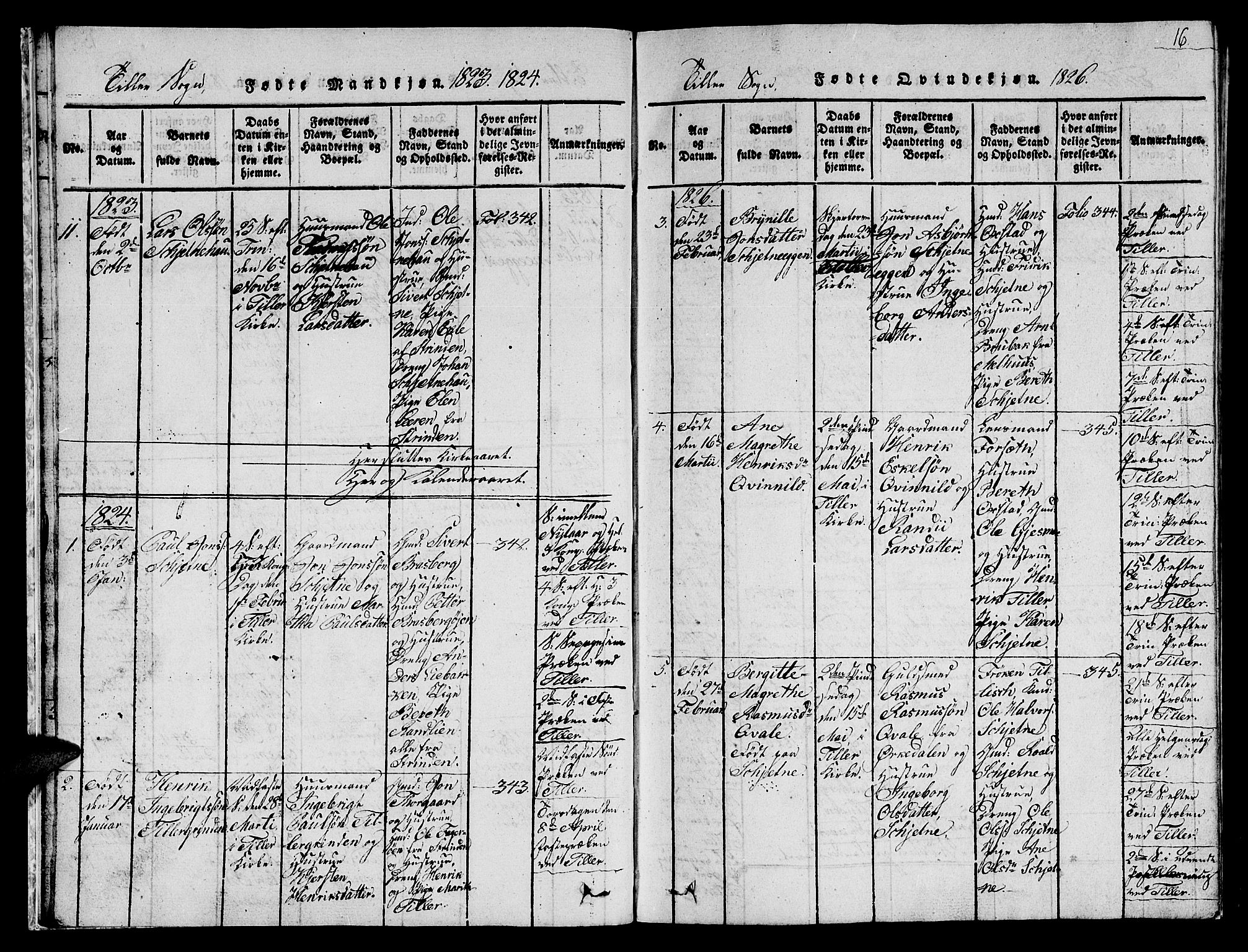 Ministerialprotokoller, klokkerbøker og fødselsregistre - Sør-Trøndelag, SAT/A-1456/621/L0458: Parish register (copy) no. 621C01, 1816-1865, p. 16
