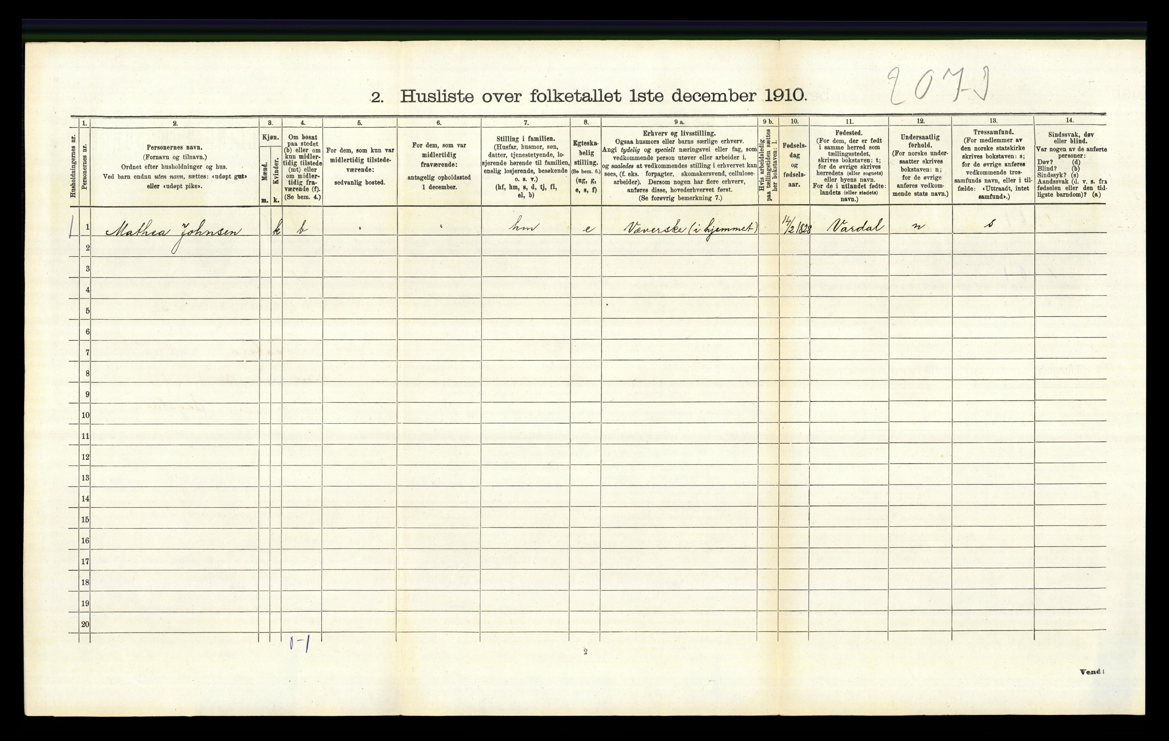 RA, 1910 census for Fåberg, 1910, p. 779