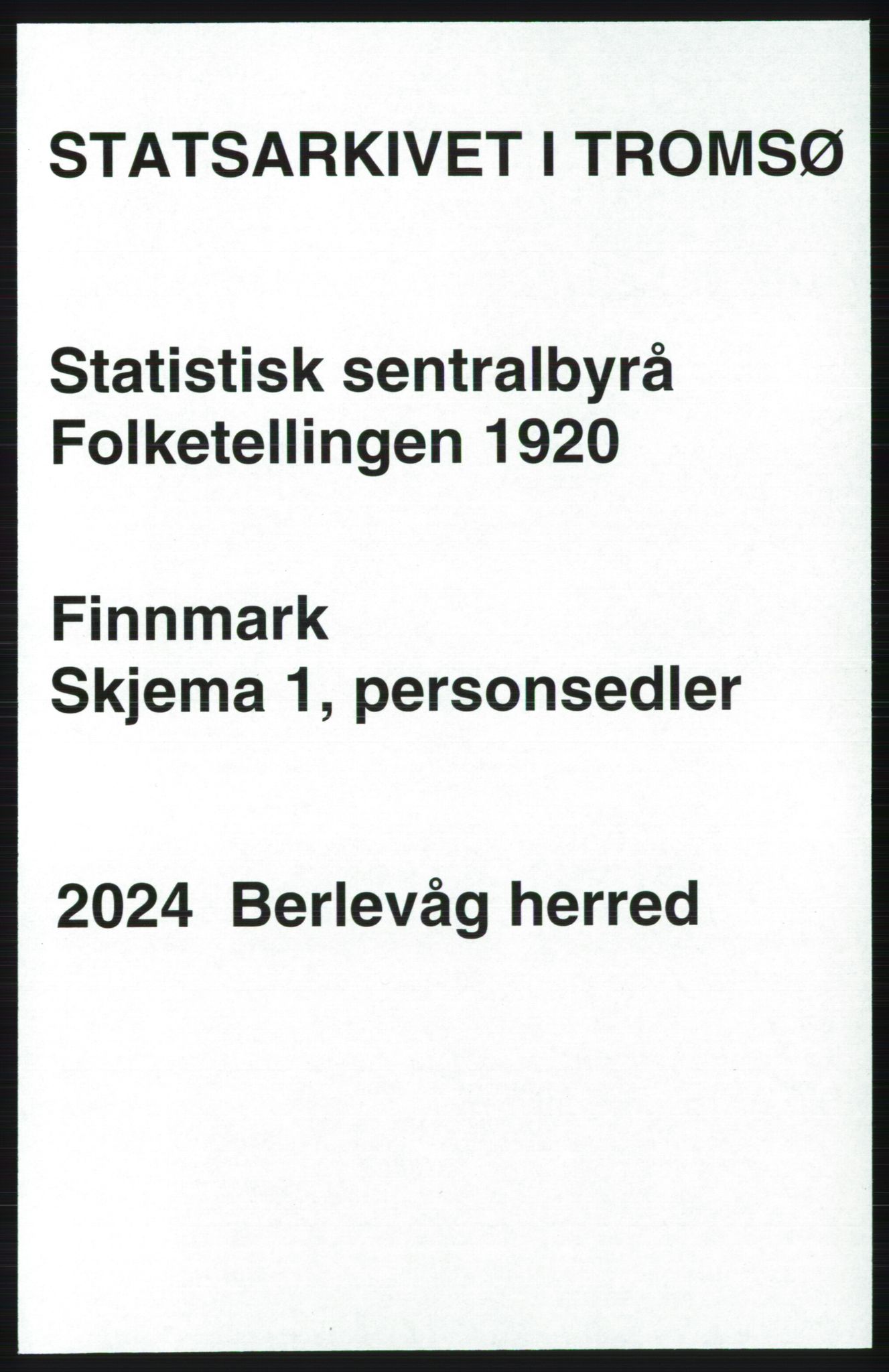 SATØ, 1920 census for Berlevåg, 1920, p. 419