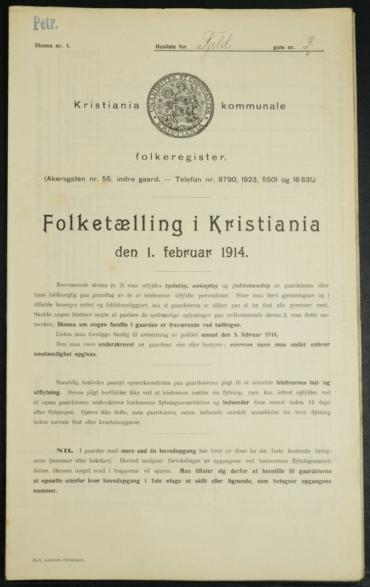 OBA, Municipal Census 1914 for Kristiania, 1914, p. 24448