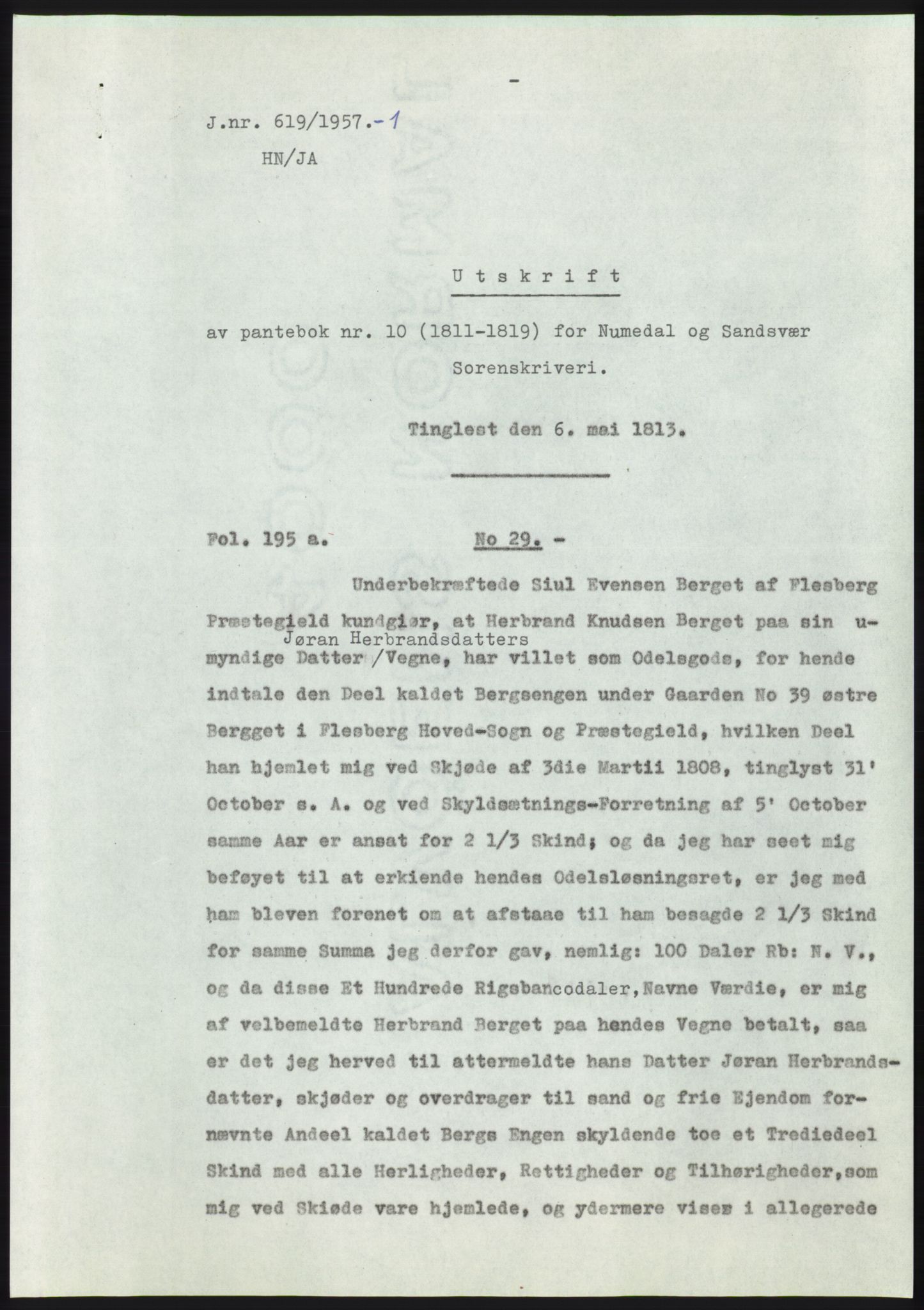 Statsarkivet i Kongsberg, SAKO/A-0001, 1957, p. 256