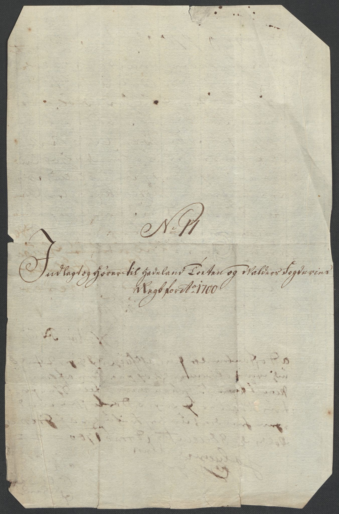 Rentekammeret inntil 1814, Reviderte regnskaper, Fogderegnskap, AV/RA-EA-4092/R18/L1298: Fogderegnskap Hadeland, Toten og Valdres, 1700, p. 449