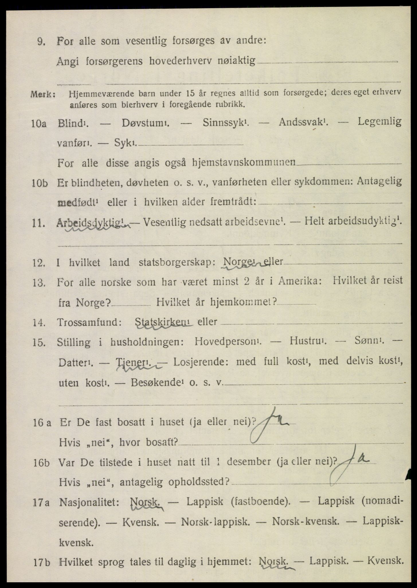 SAT, 1920 census for Sparbu, 1920, p. 4800