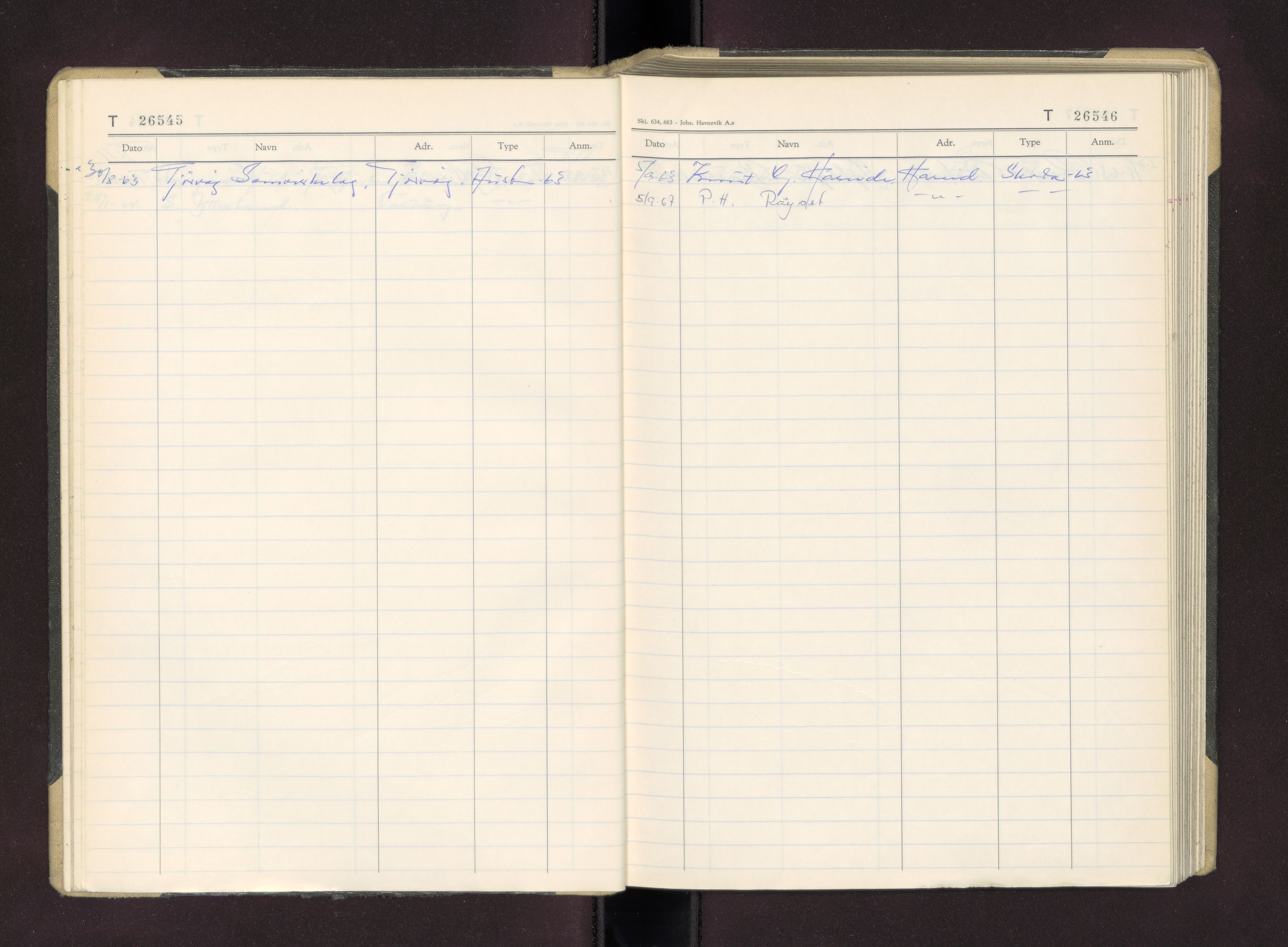 Møre og Romsdal vegkontor - Ålesund trafikkstasjon, AV/SAT-A-4099/F/Fc/L0026: Bilregister; T 26500 - T 26999, 1960-1970