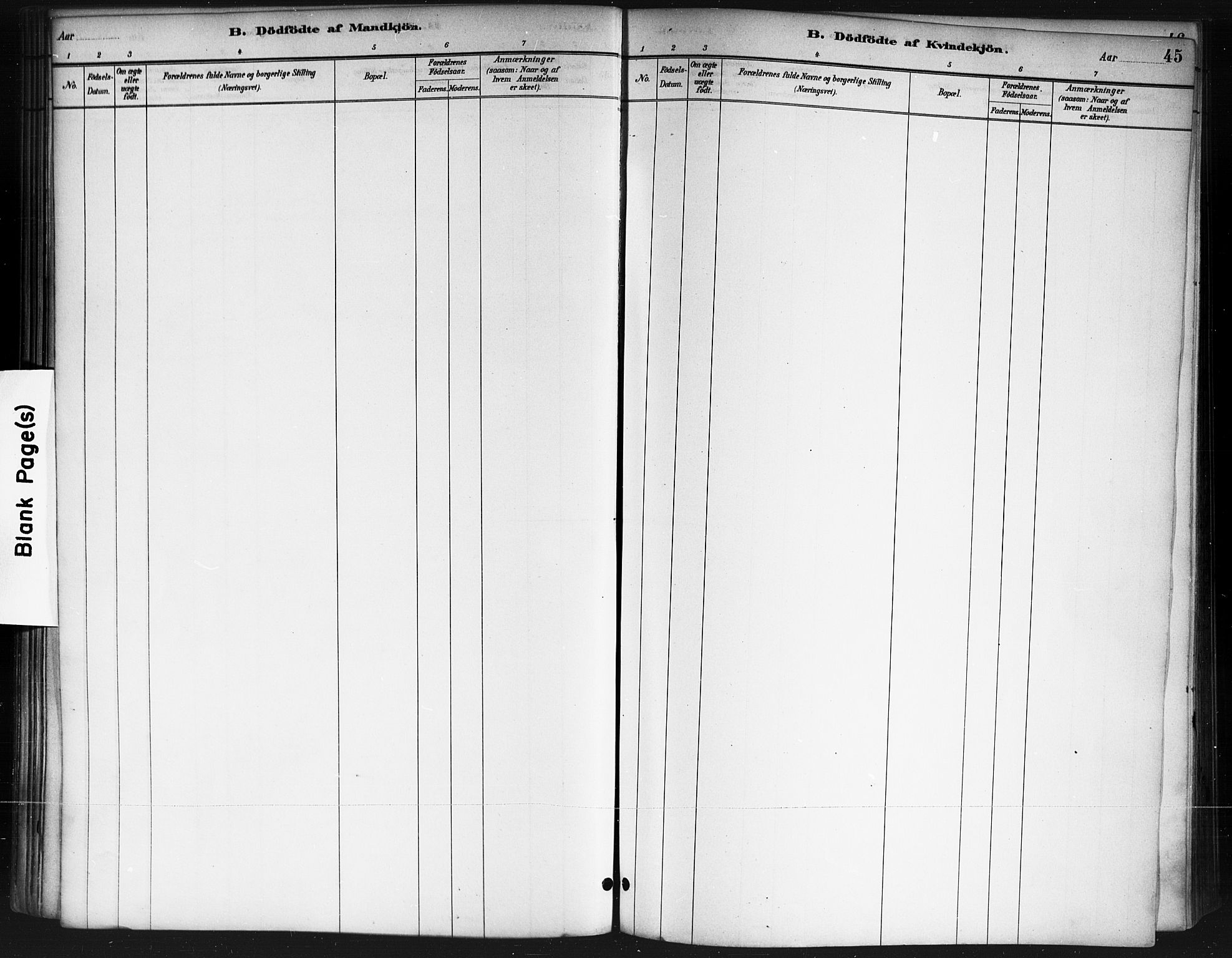 Ås prestekontor Kirkebøker, AV/SAO-A-10894/F/Fb/L0001: Parish register (official) no. II 1, 1881-1895, p. 45