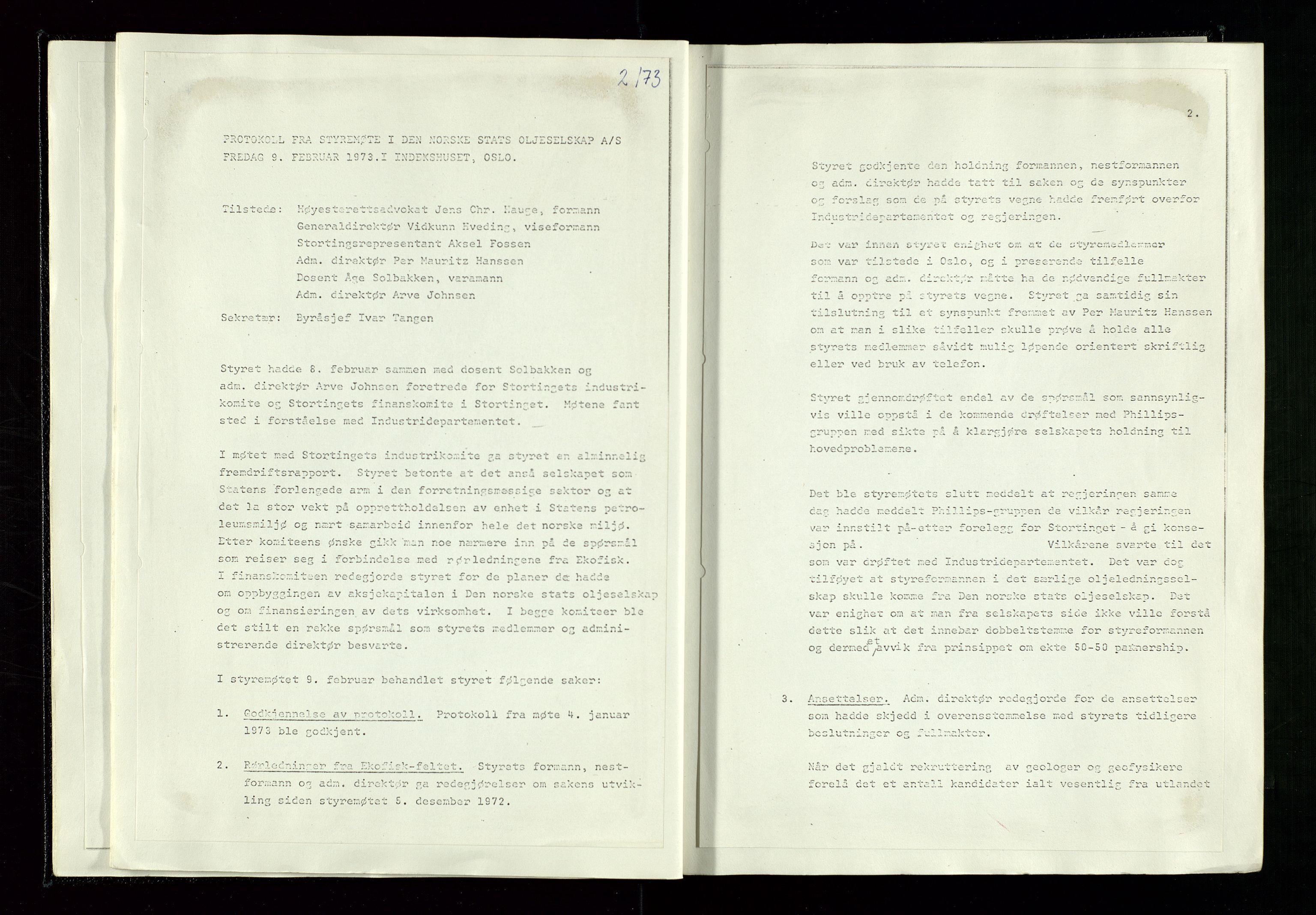 Pa 1339 - Statoil ASA, SAST/A-101656/0001/A/Ab/Aba/L0001: Styremøteprotokoller, 05.10.1972 til 14.12.1978, 1972-1978, p. 18