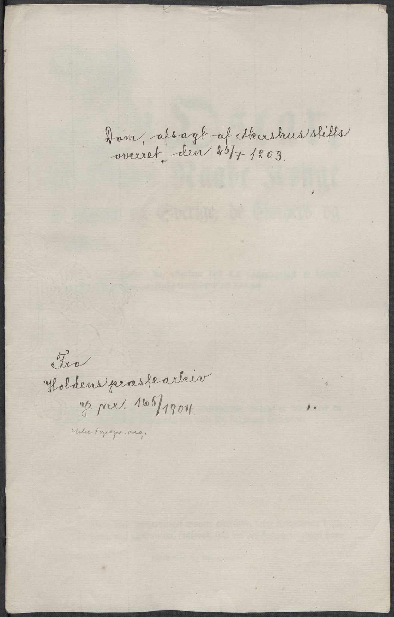 Riksarkivets diplomsamling, RA/EA-5965/F15/L0026: Prestearkiv - Telemark, 1575-1838, p. 196