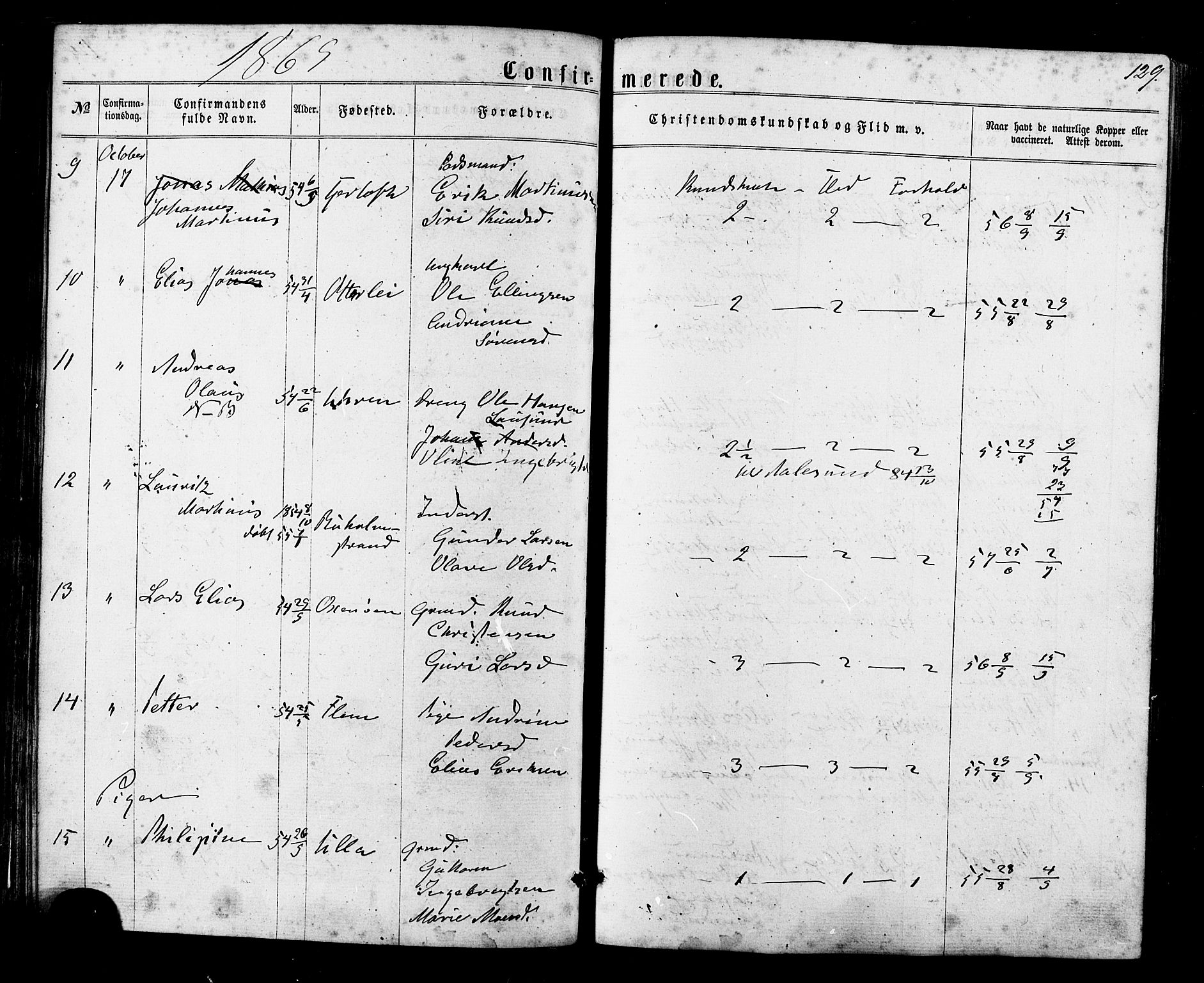 Ministerialprotokoller, klokkerbøker og fødselsregistre - Møre og Romsdal, AV/SAT-A-1454/536/L0498: Parish register (official) no. 536A07, 1862-1875, p. 129