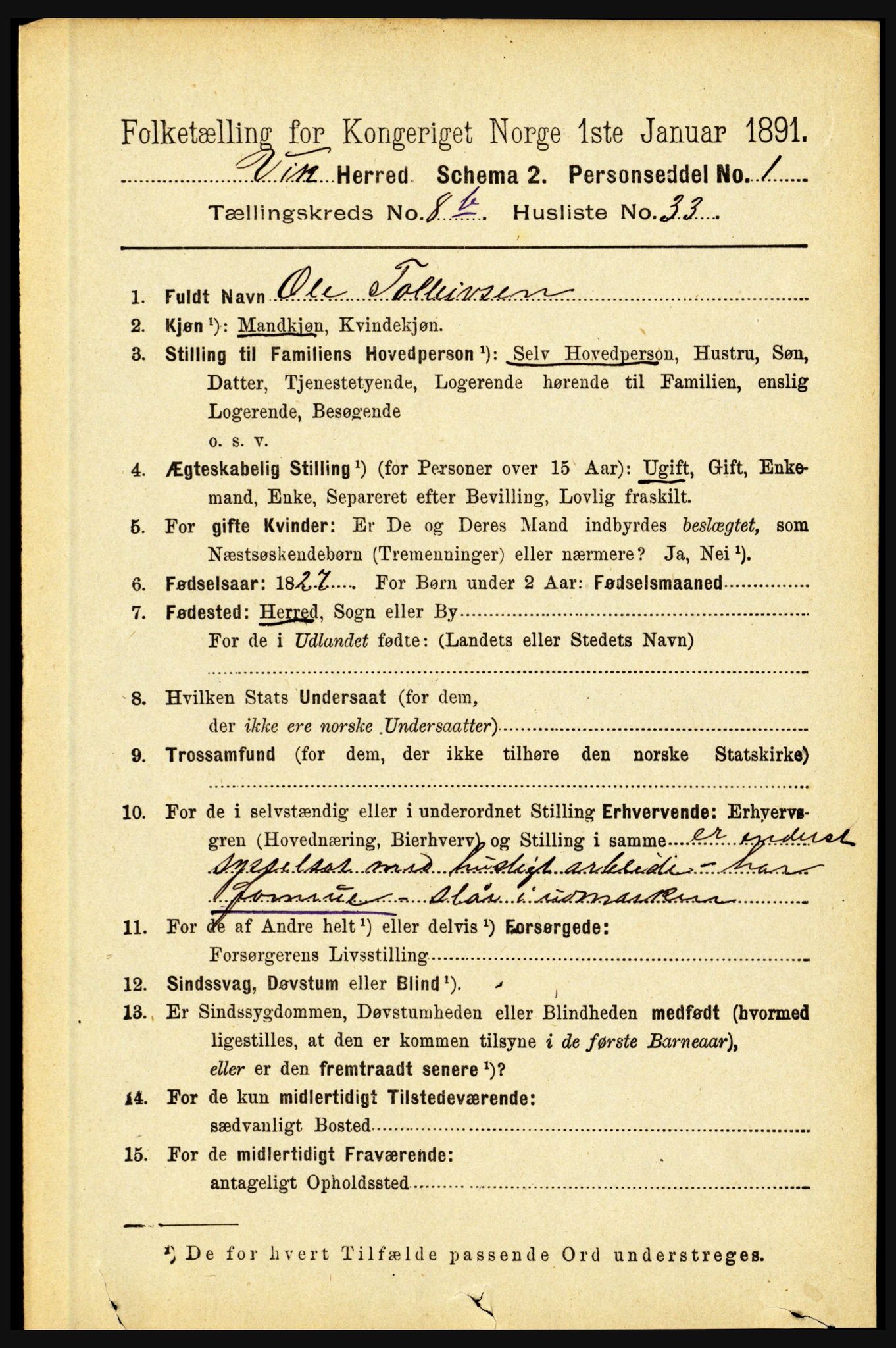 RA, 1891 census for 1417 Vik, 1891, p. 3903