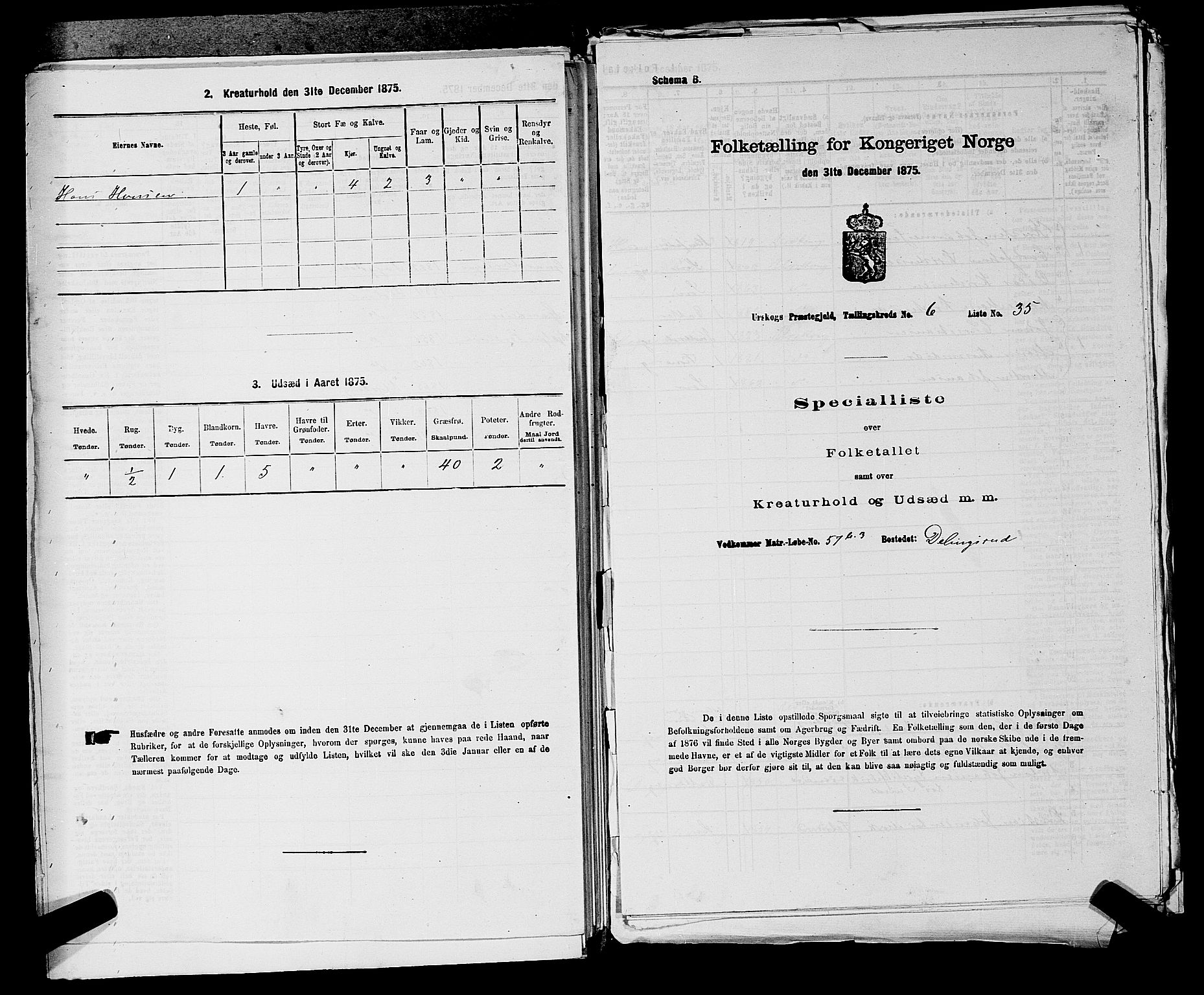 RA, 1875 census for 0224P Aurskog, 1875, p. 675