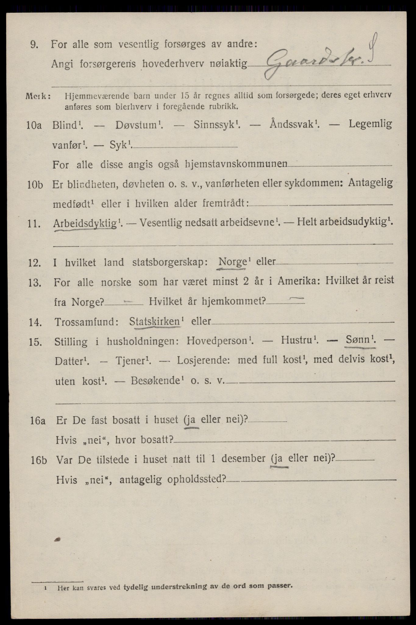 SAST, 1920 census for Lund, 1920, p. 3141