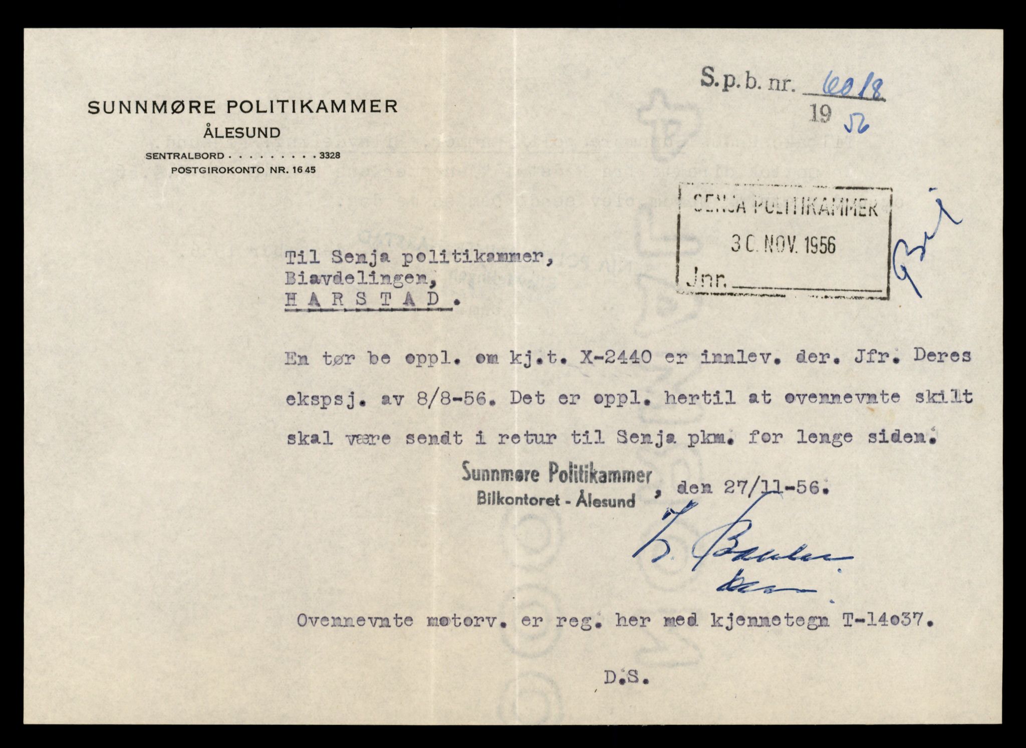 Møre og Romsdal vegkontor - Ålesund trafikkstasjon, AV/SAT-A-4099/F/Fe/L0042: Registreringskort for kjøretøy T 13906 - T 14079, 1927-1998, p. 2121