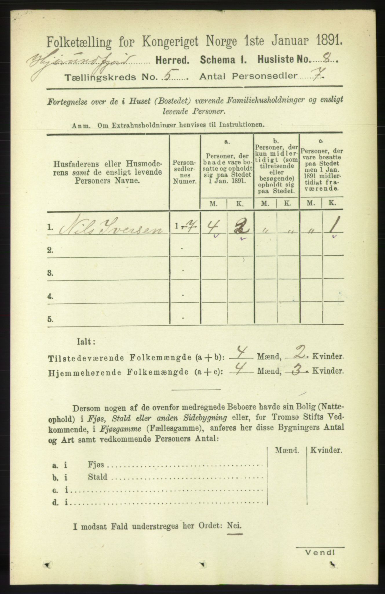 RA, 1891 census for 1522 Hjørundfjord, 1891, p. 864