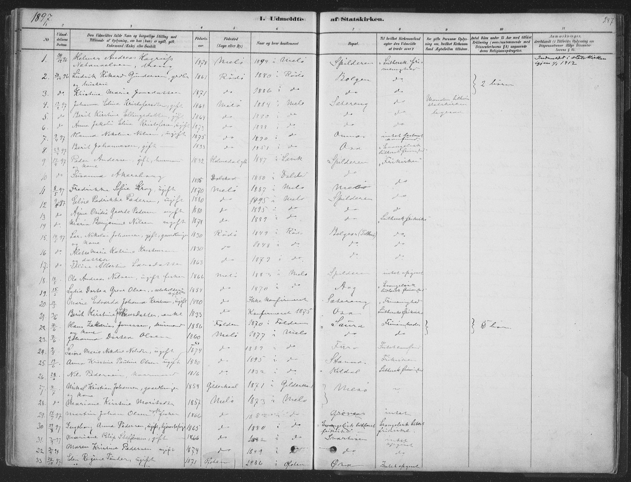Ministerialprotokoller, klokkerbøker og fødselsregistre - Nordland, SAT/A-1459/843/L0627: Parish register (official) no. 843A02, 1878-1908, p. 247