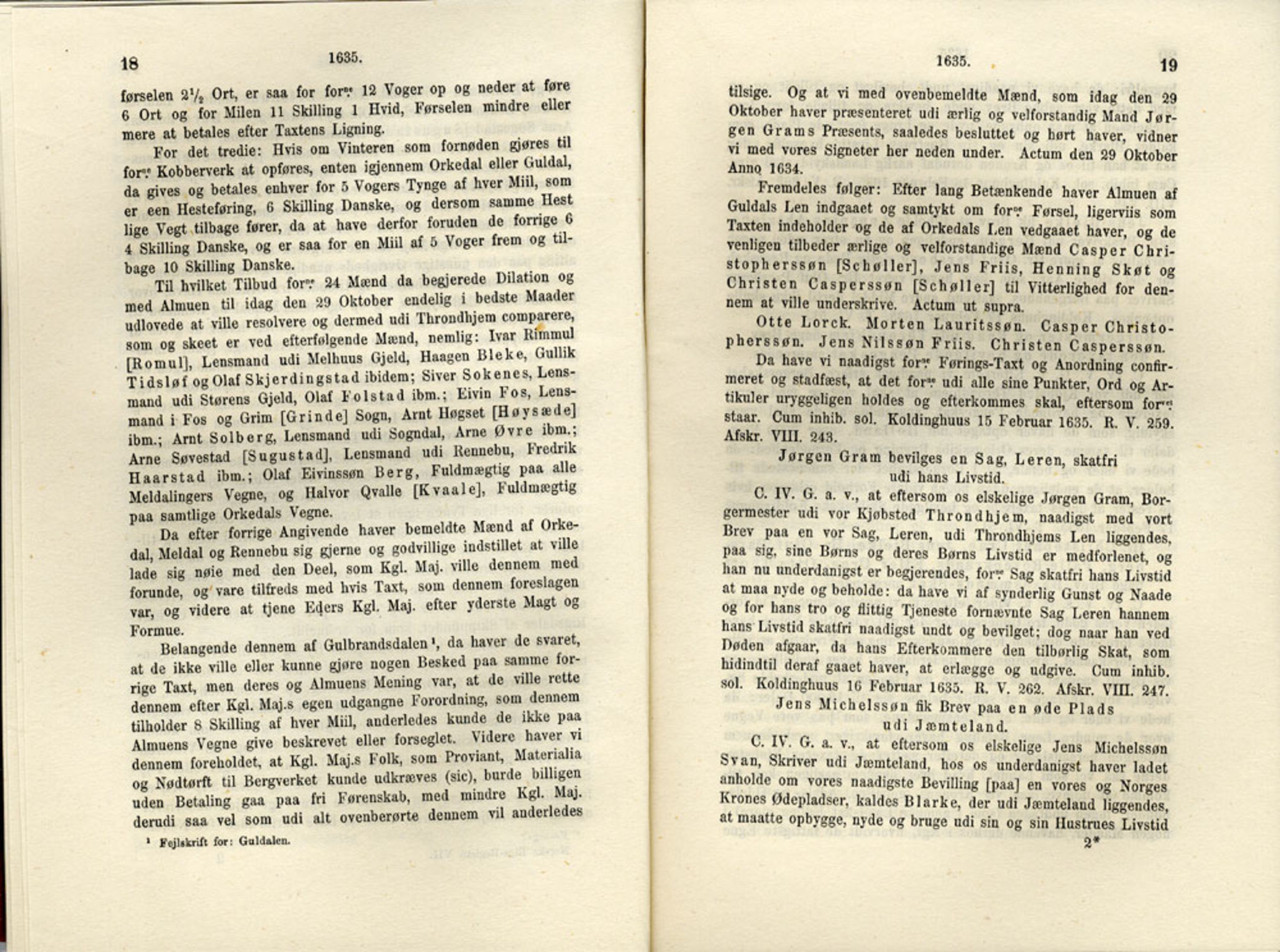 Publikasjoner utgitt av Det Norske Historiske Kildeskriftfond, PUBL/-/-/-: Norske Rigs-Registranter, bind 7, 1635-1640, p. 18-19