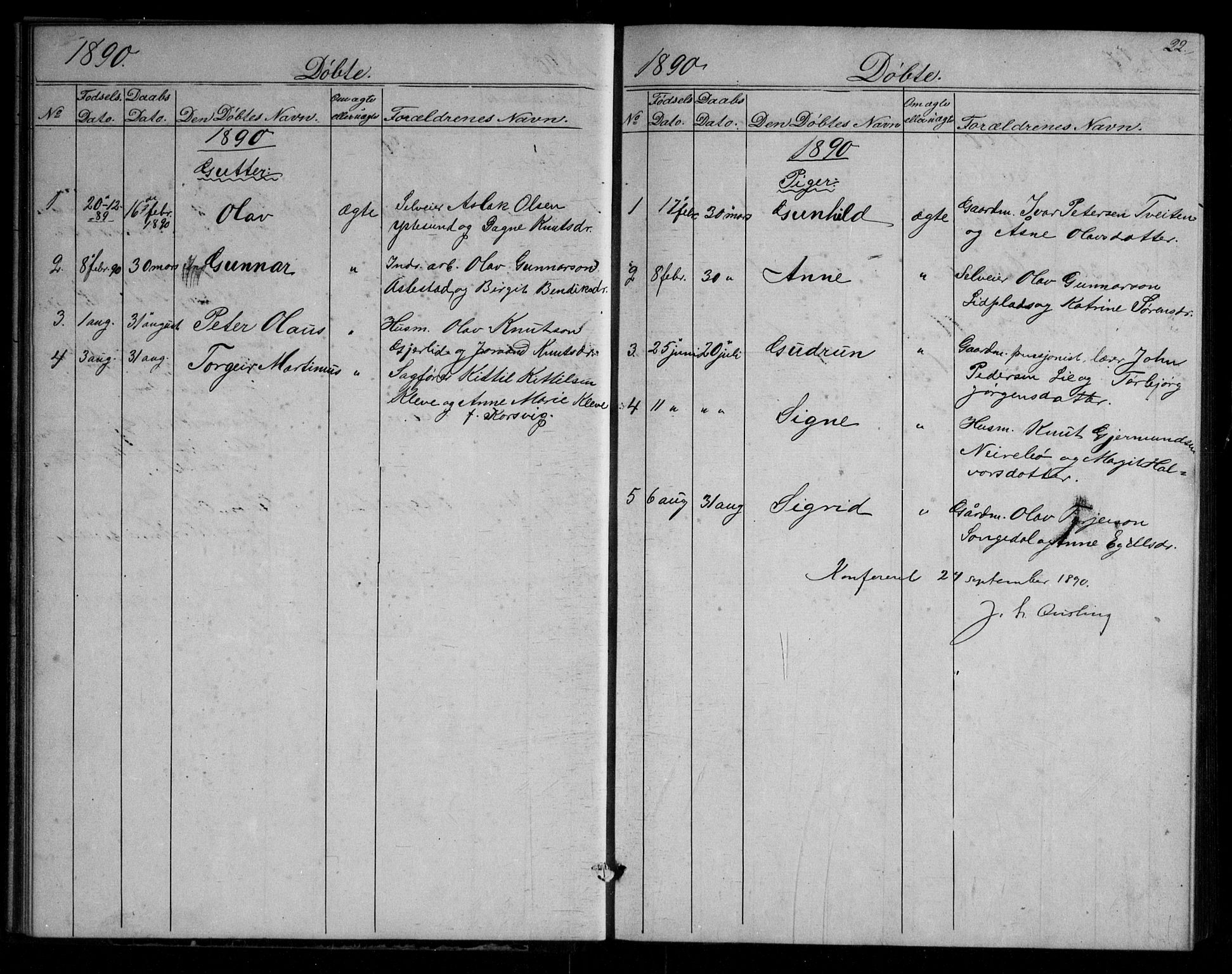 Fyresdal kirkebøker, SAKO/A-263/G/Gb/L0001: Parish register (copy) no. II 1, 1864-1890, p. 22