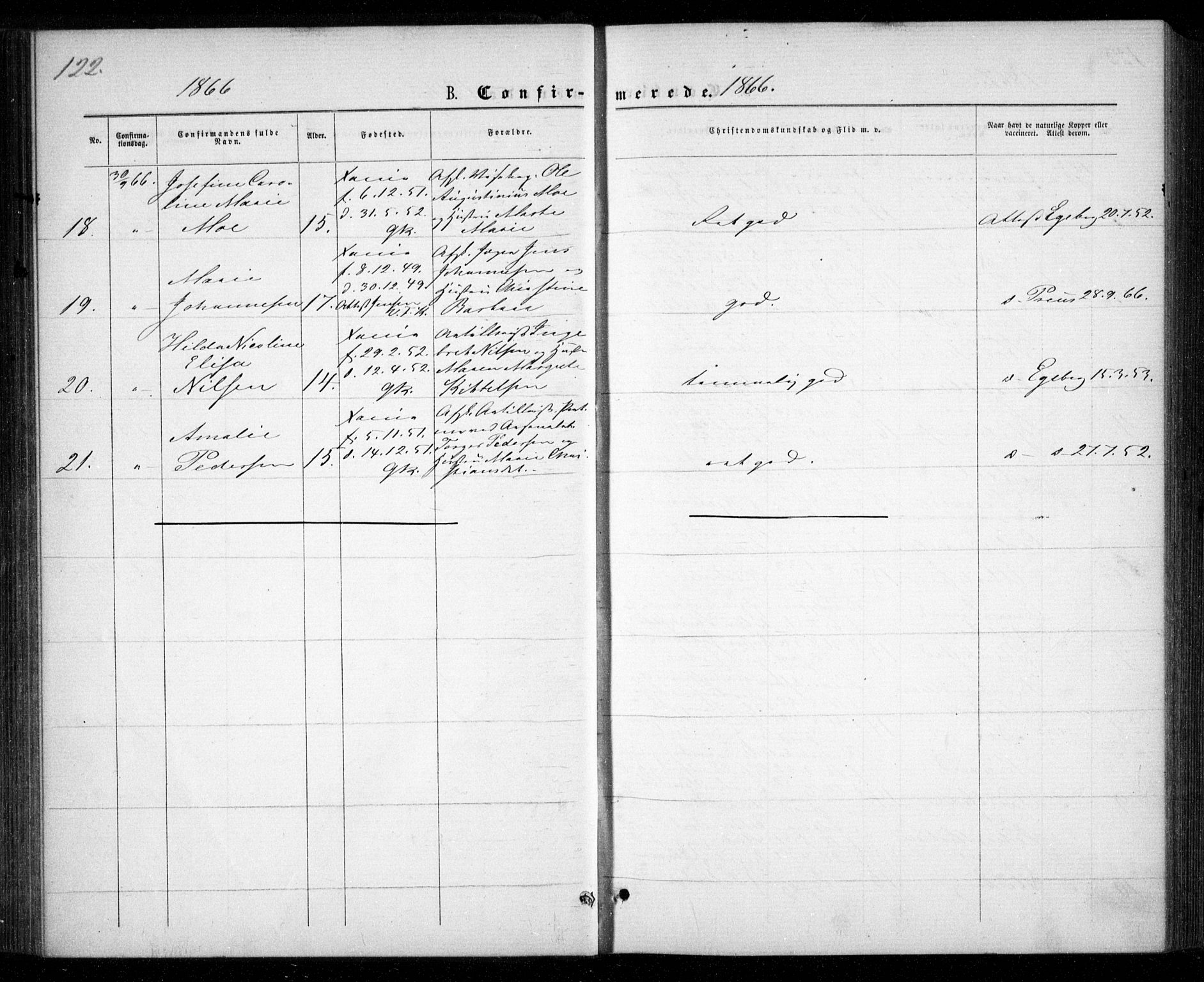 Garnisonsmenigheten Kirkebøker, SAO/A-10846/G/Ga/L0006: Parish register (copy) no. 6, 1860-1880, p. 122