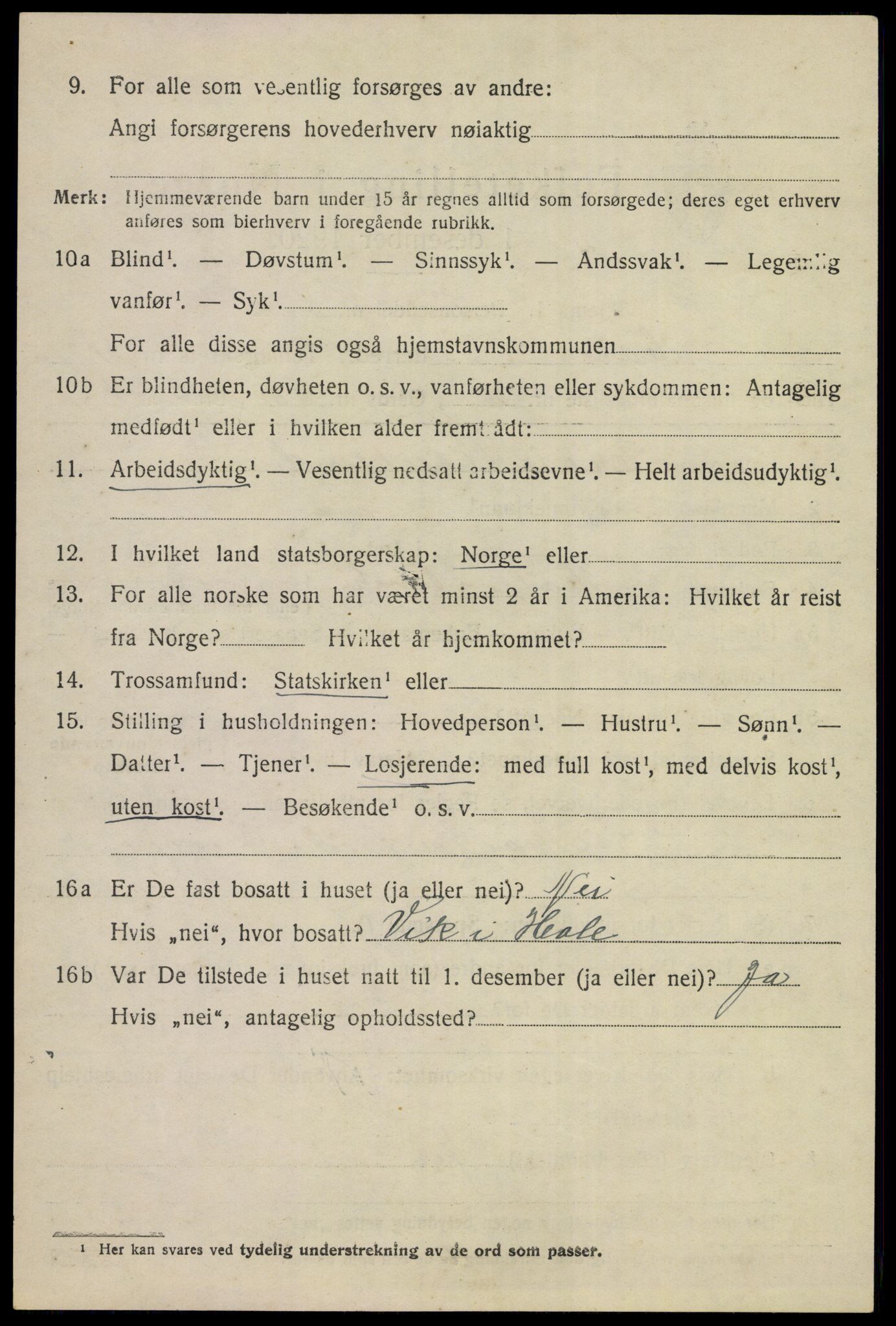 SAKO, 1920 census for Hole, 1920, p. 3364