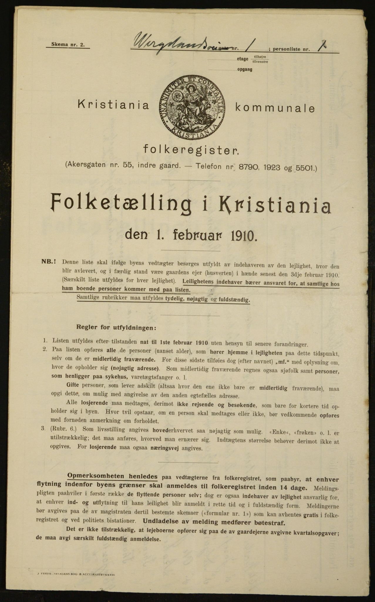 OBA, Municipal Census 1910 for Kristiania, 1910, p. 121158