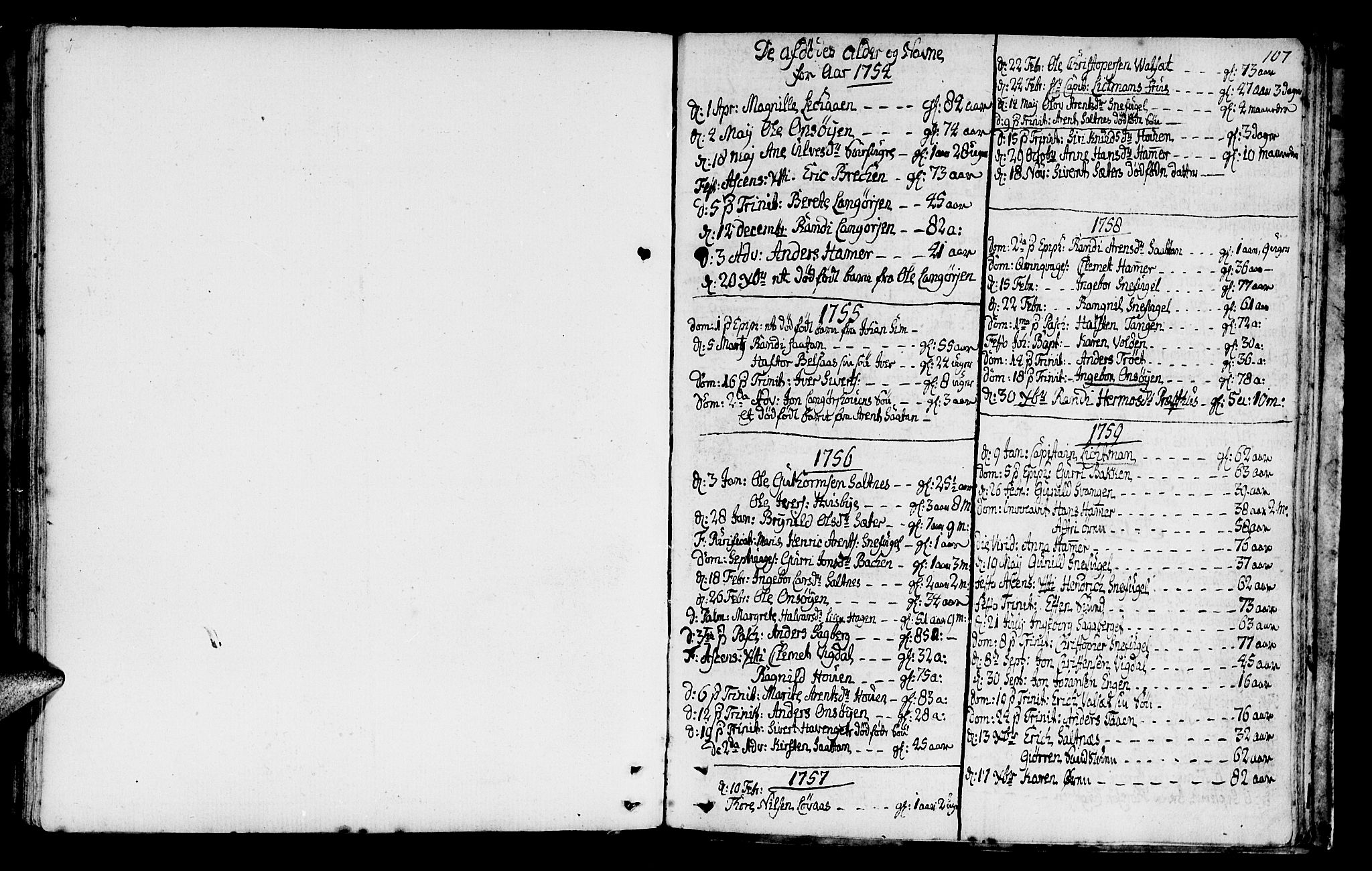 Ministerialprotokoller, klokkerbøker og fødselsregistre - Sør-Trøndelag, SAT/A-1456/666/L0784: Parish register (official) no. 666A02, 1754-1802, p. 107