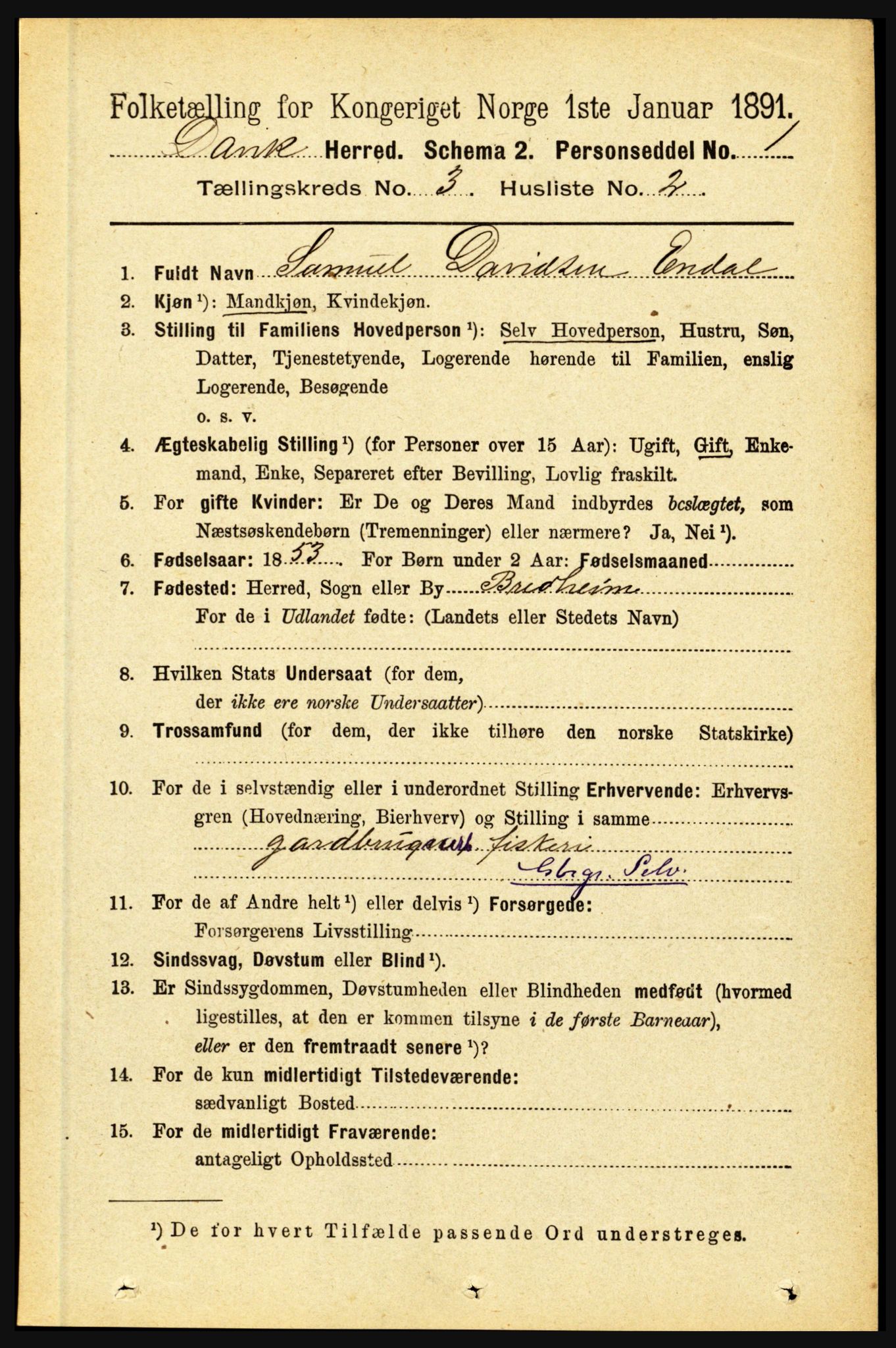 RA, 1891 census for 1442 Davik, 1891, p. 986