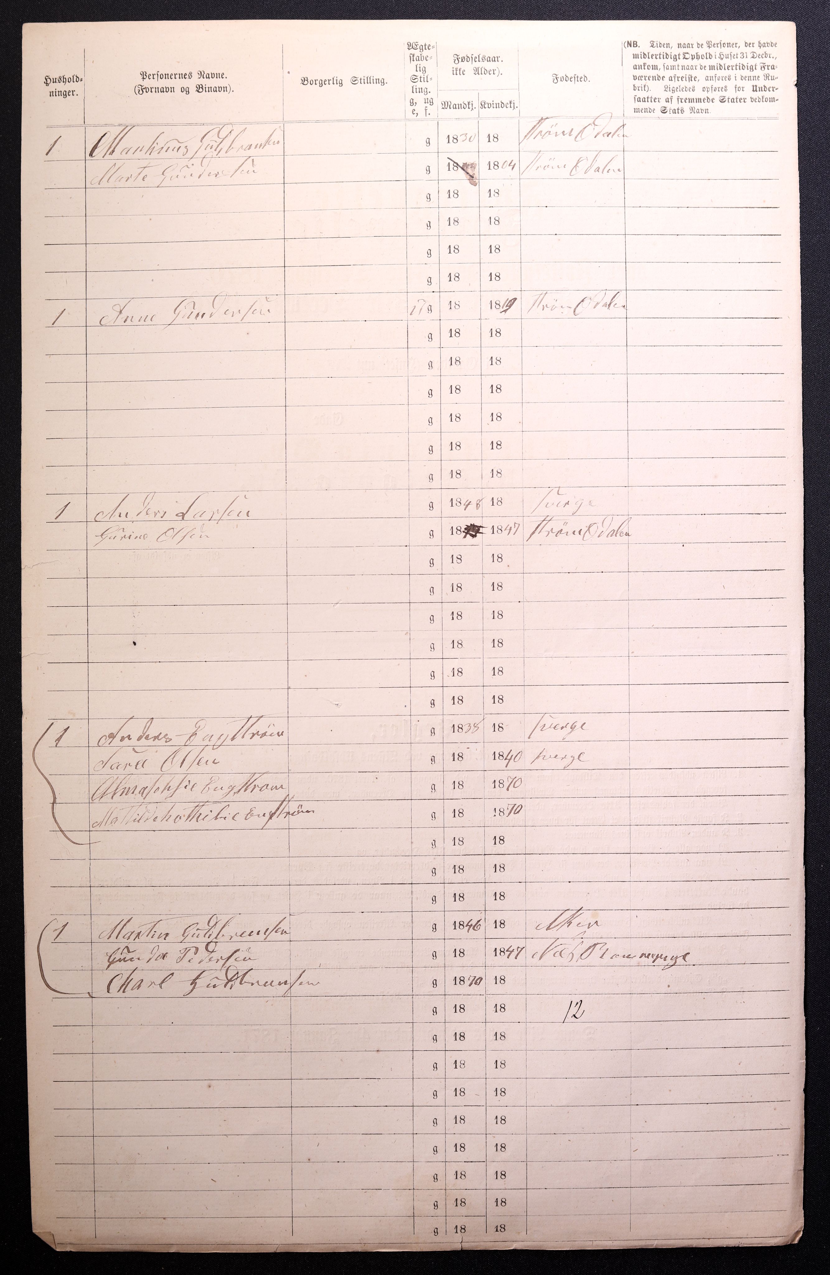 RA, 1870 census for 0301 Kristiania, 1870, p. 2435