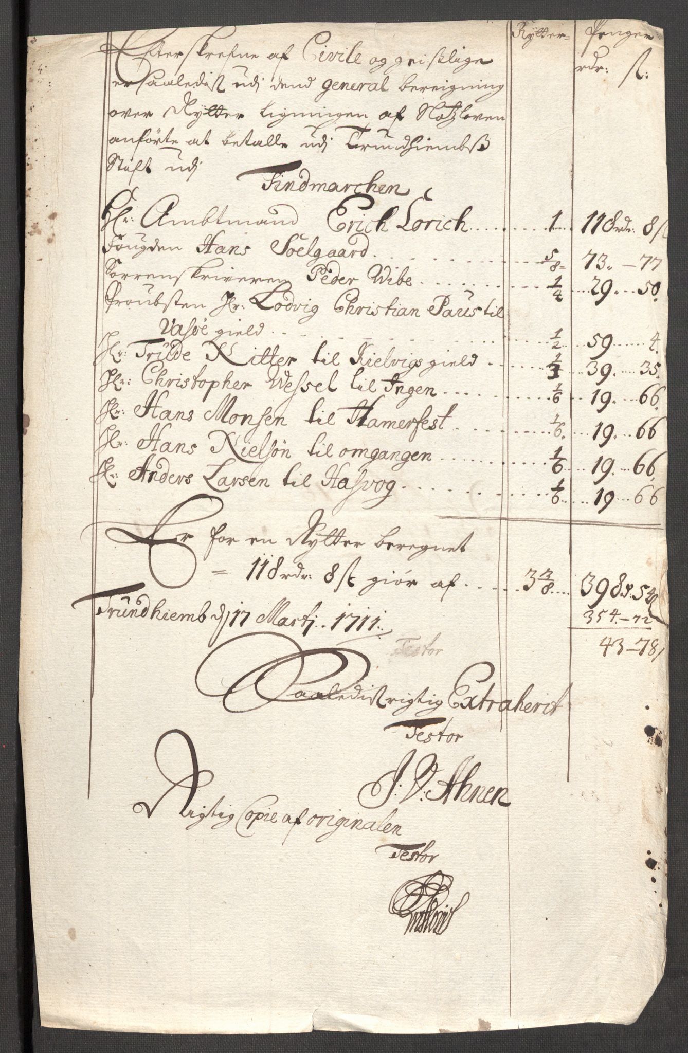 Rentekammeret inntil 1814, Reviderte regnskaper, Fogderegnskap, AV/RA-EA-4092/R69/L4855: Fogderegnskap Finnmark/Vardøhus, 1709-1712, p. 438