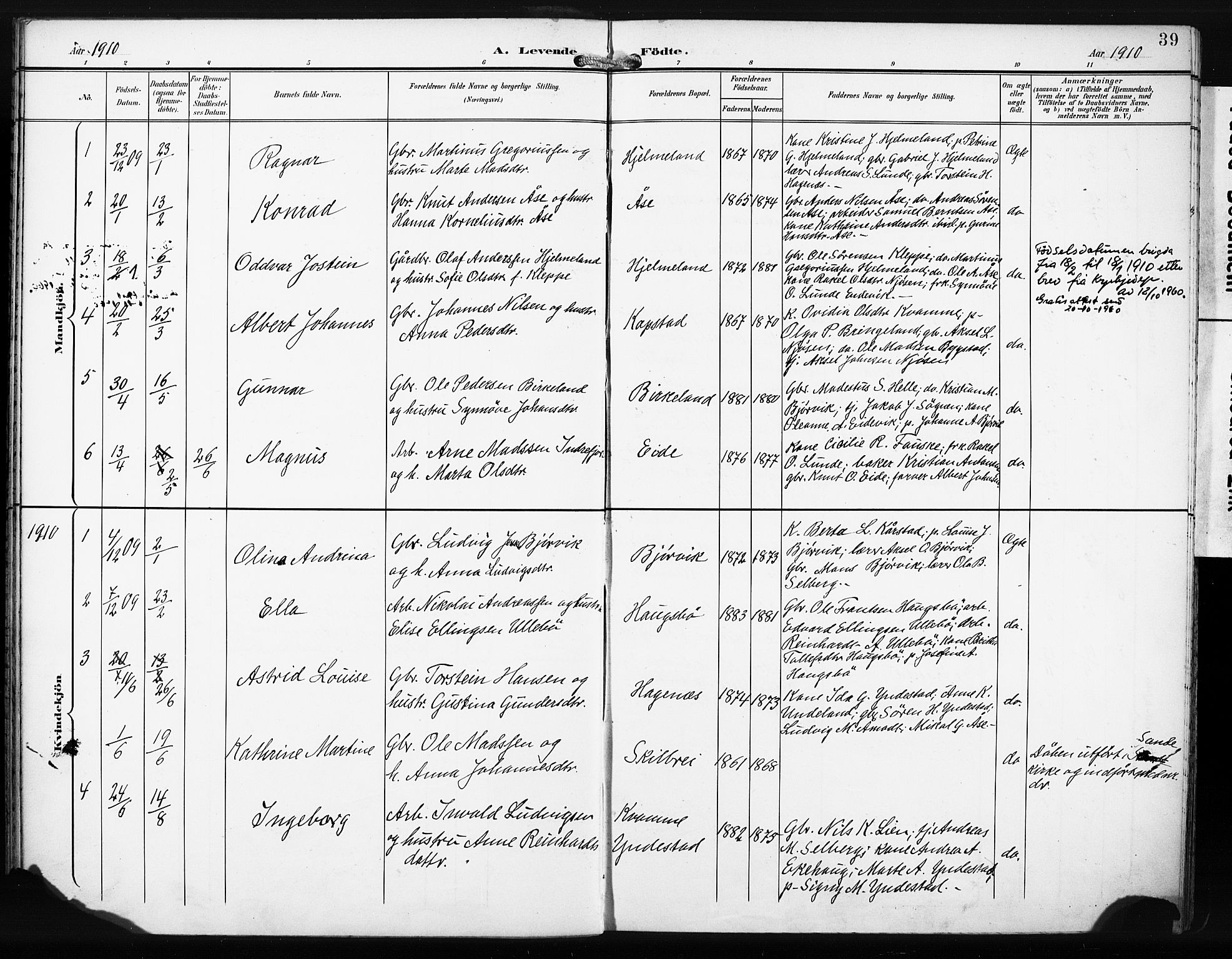 Gaular sokneprestembete, SAB/A-80001/H/Haa: Parish register (official) no. C 2, 1898-1910, p. 39