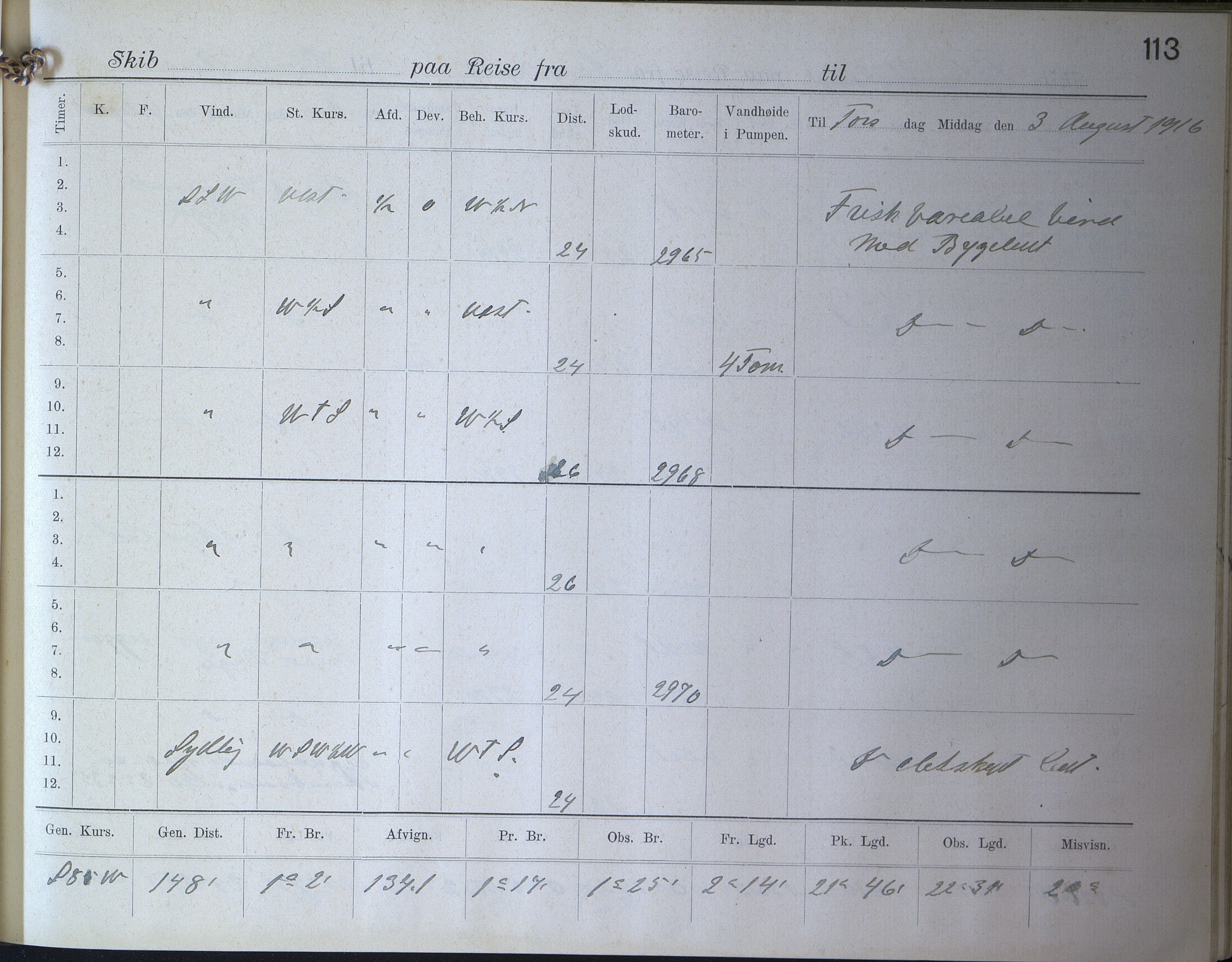 Fartøysarkivet, AAKS/PA-1934/F/L0272: Pehr Ugland (bark), 1891-1929, p. 113