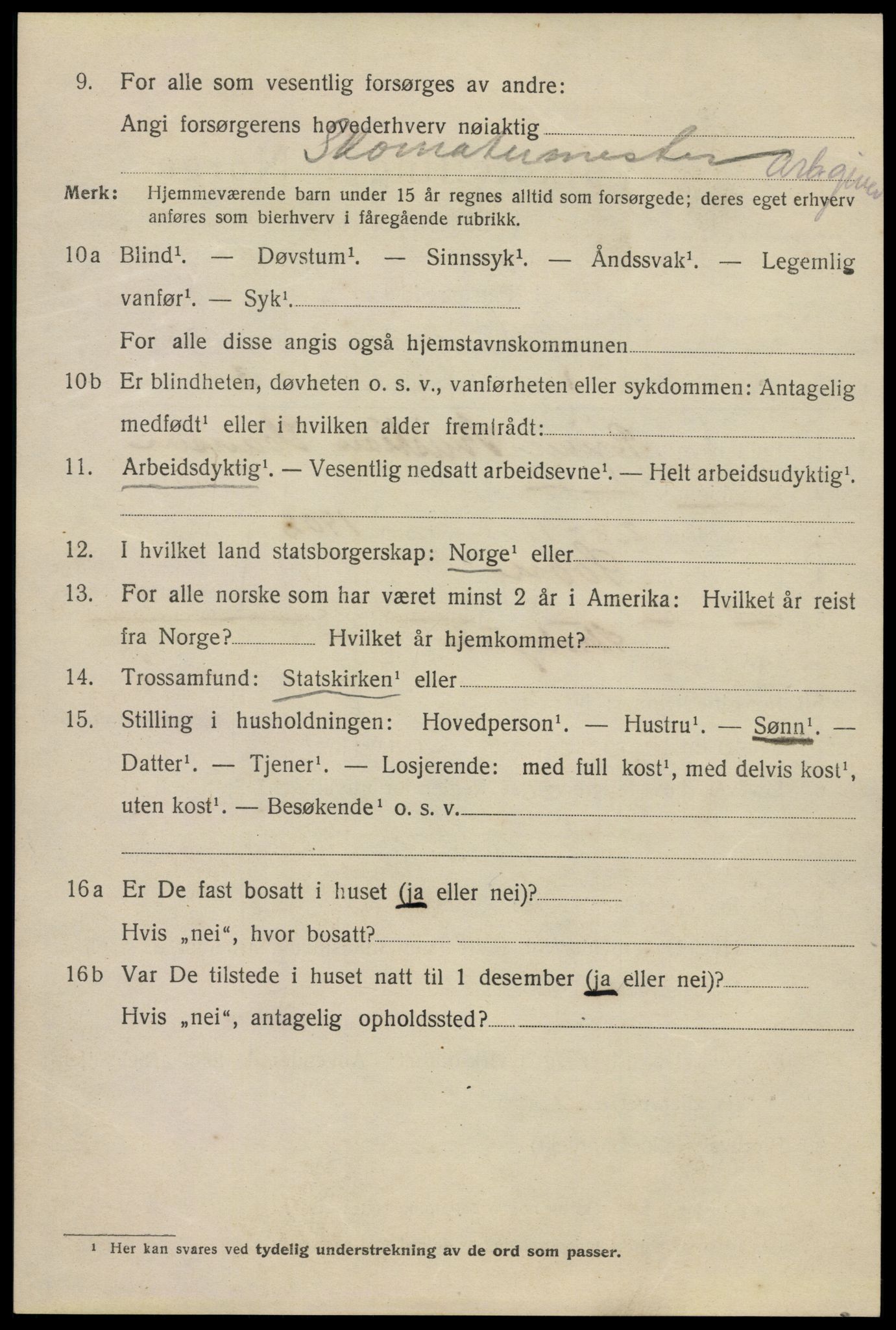 SAO, 1920 census for Drøbak, 1920, p. 3418