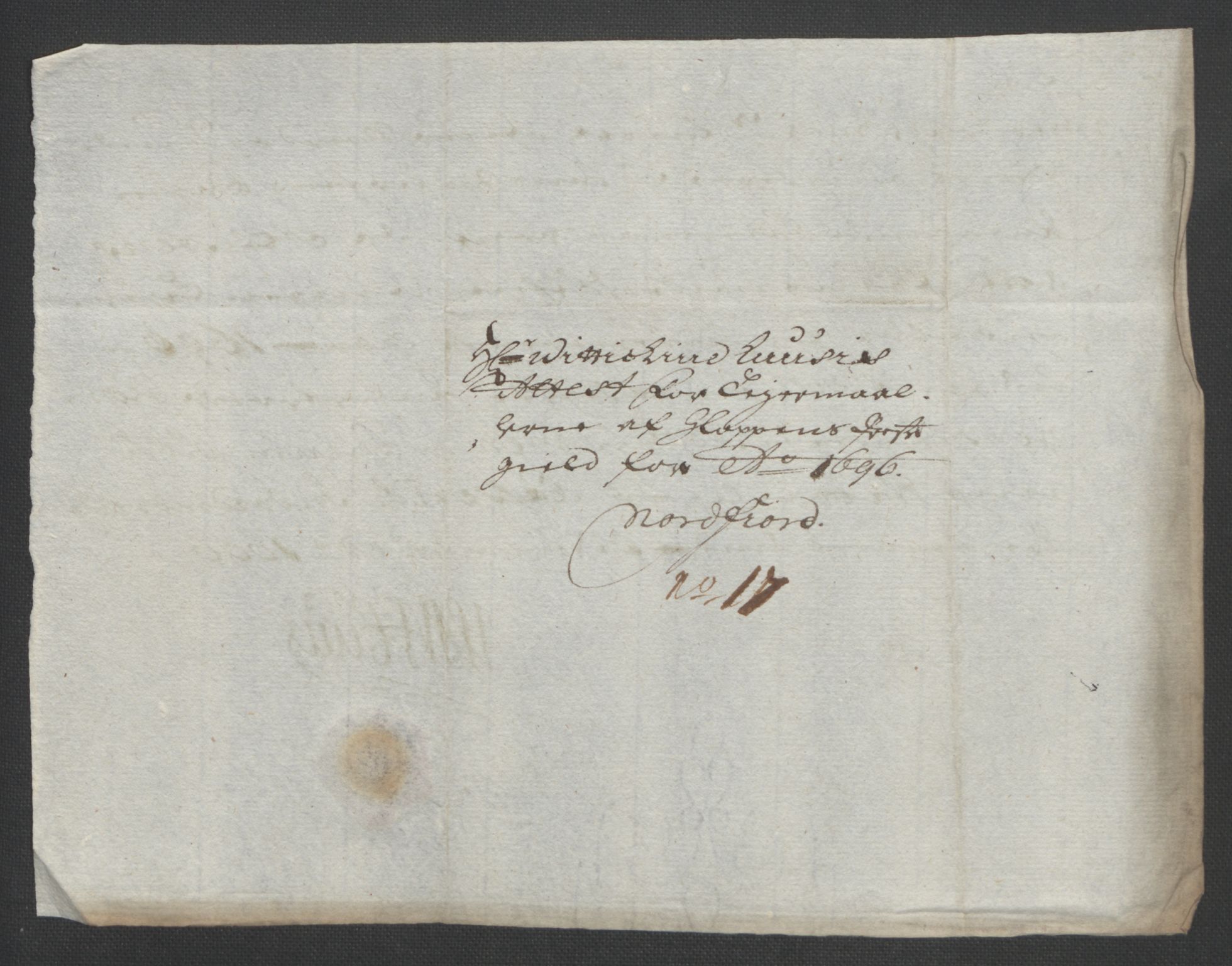 Rentekammeret inntil 1814, Reviderte regnskaper, Fogderegnskap, RA/EA-4092/R53/L3422: Fogderegnskap Sunn- og Nordfjord, 1695-1696, p. 375