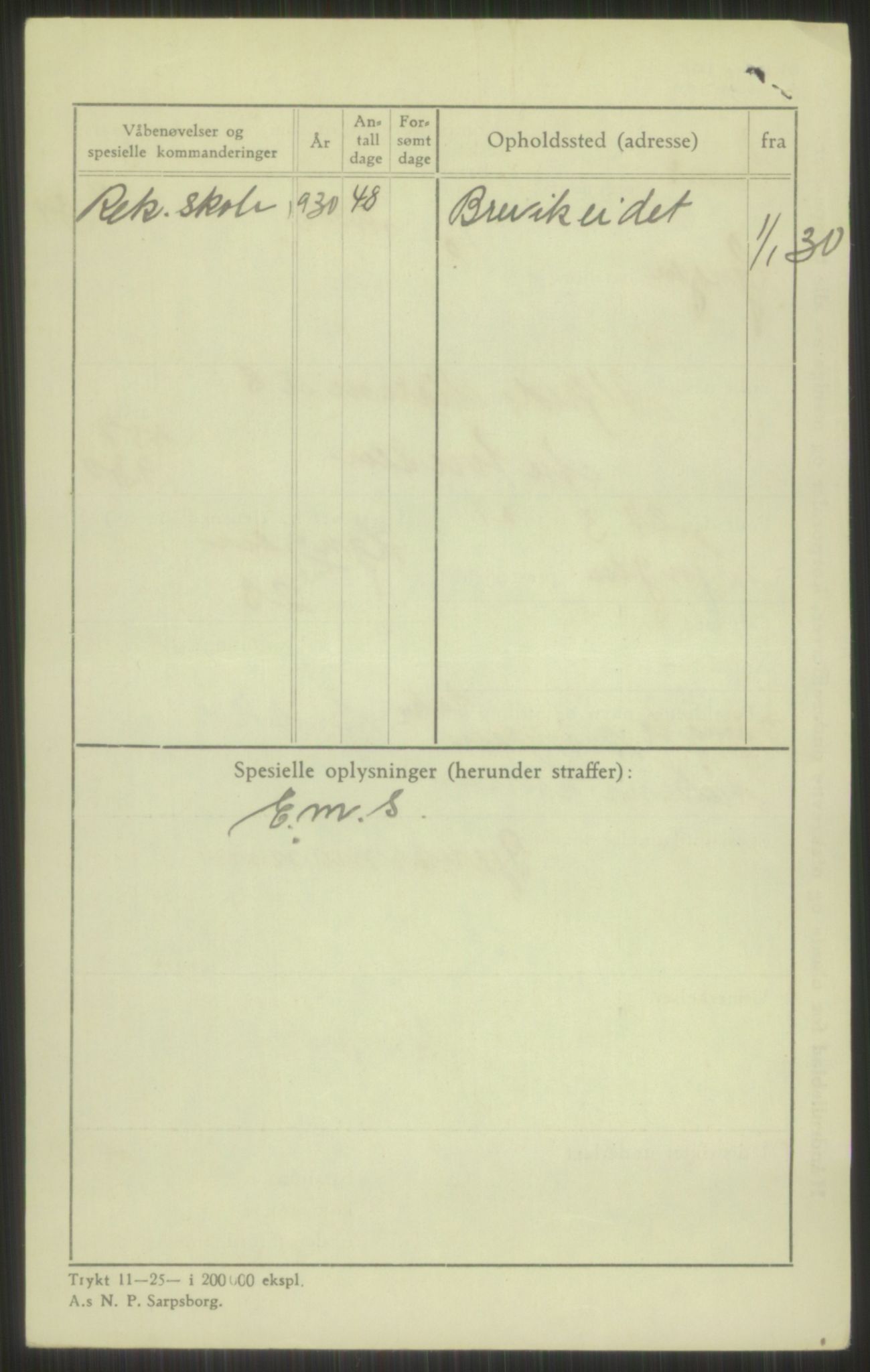 Forsvaret, Troms infanteriregiment nr. 16, AV/RA-RAFA-3146/P/Pa/L0014: Rulleblad for regimentets menige mannskaper, årsklasse 1930, 1930, p. 40