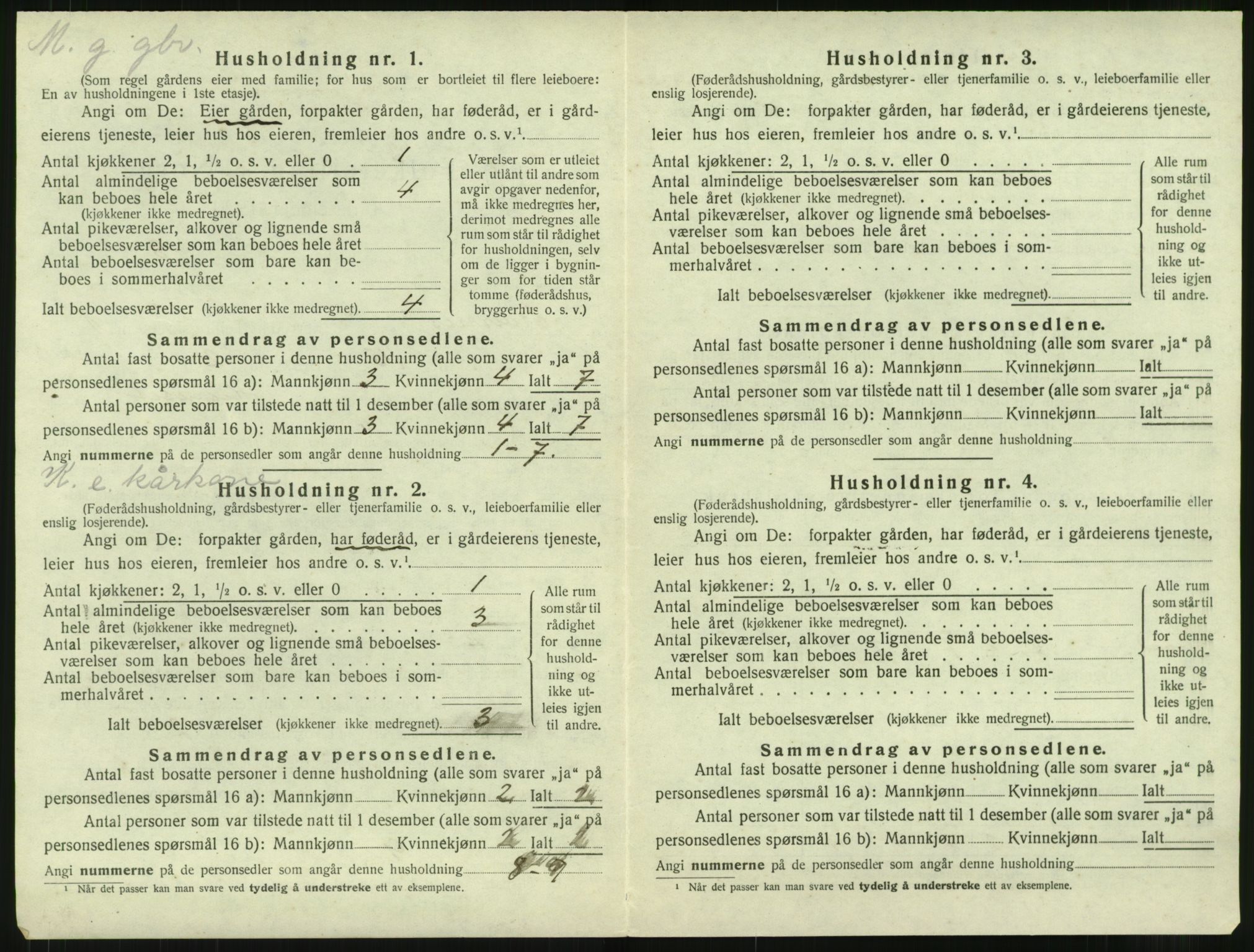 SAT, 1920 census for Kvernes, 1920, p. 114