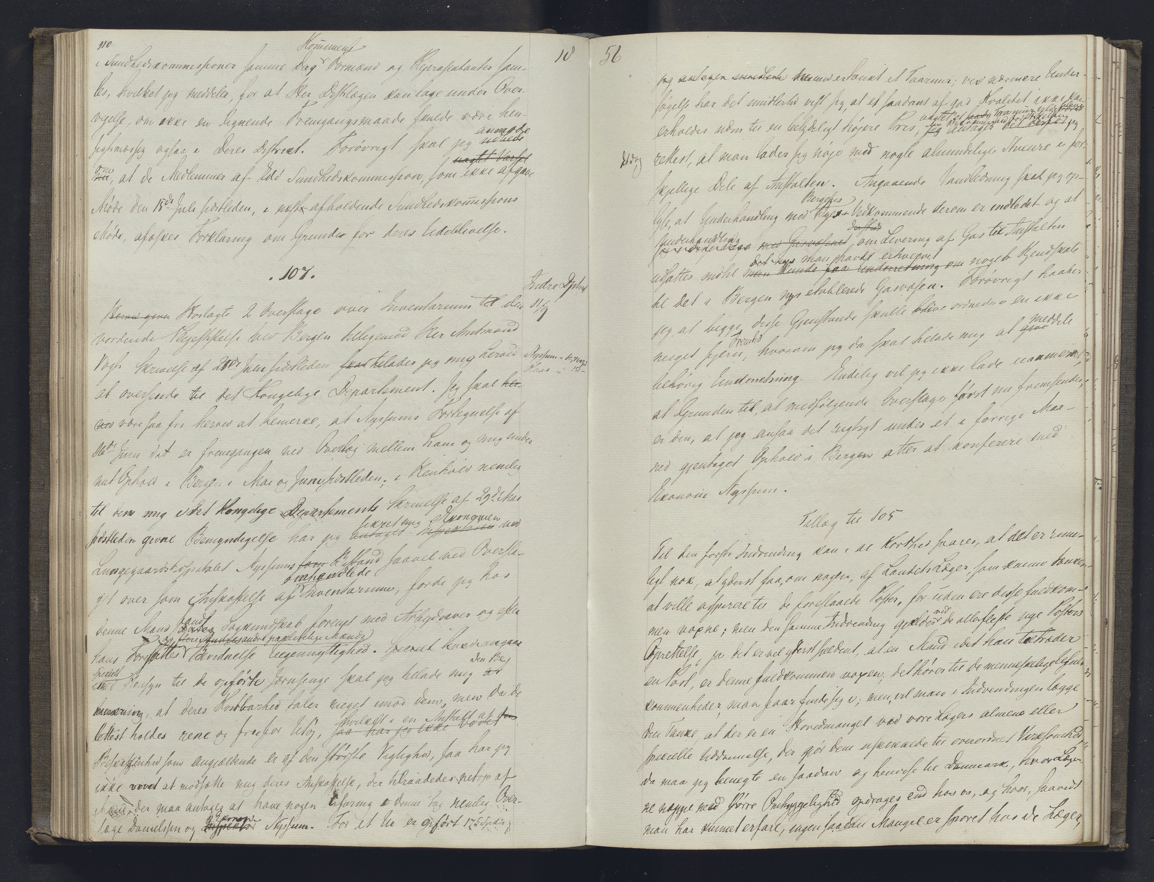 Lepraarkiver - Overlegen for den spedalske sykdom, AV/SAB-A-61001/B.b/L0001: Kopibok, 1854-1858, p. 110-111