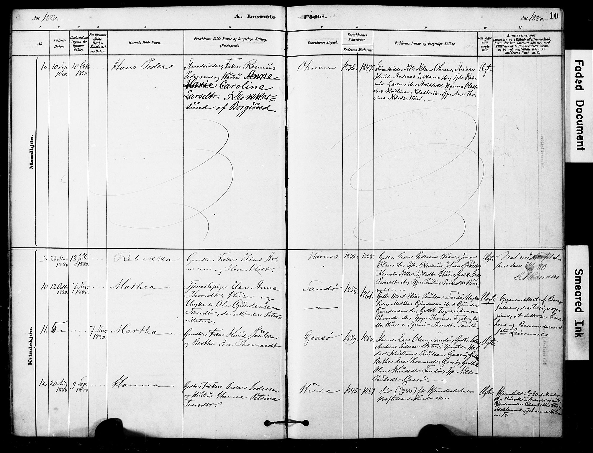 Ministerialprotokoller, klokkerbøker og fødselsregistre - Møre og Romsdal, AV/SAT-A-1454/561/L0729: Parish register (official) no. 561A03, 1878-1900, p. 10