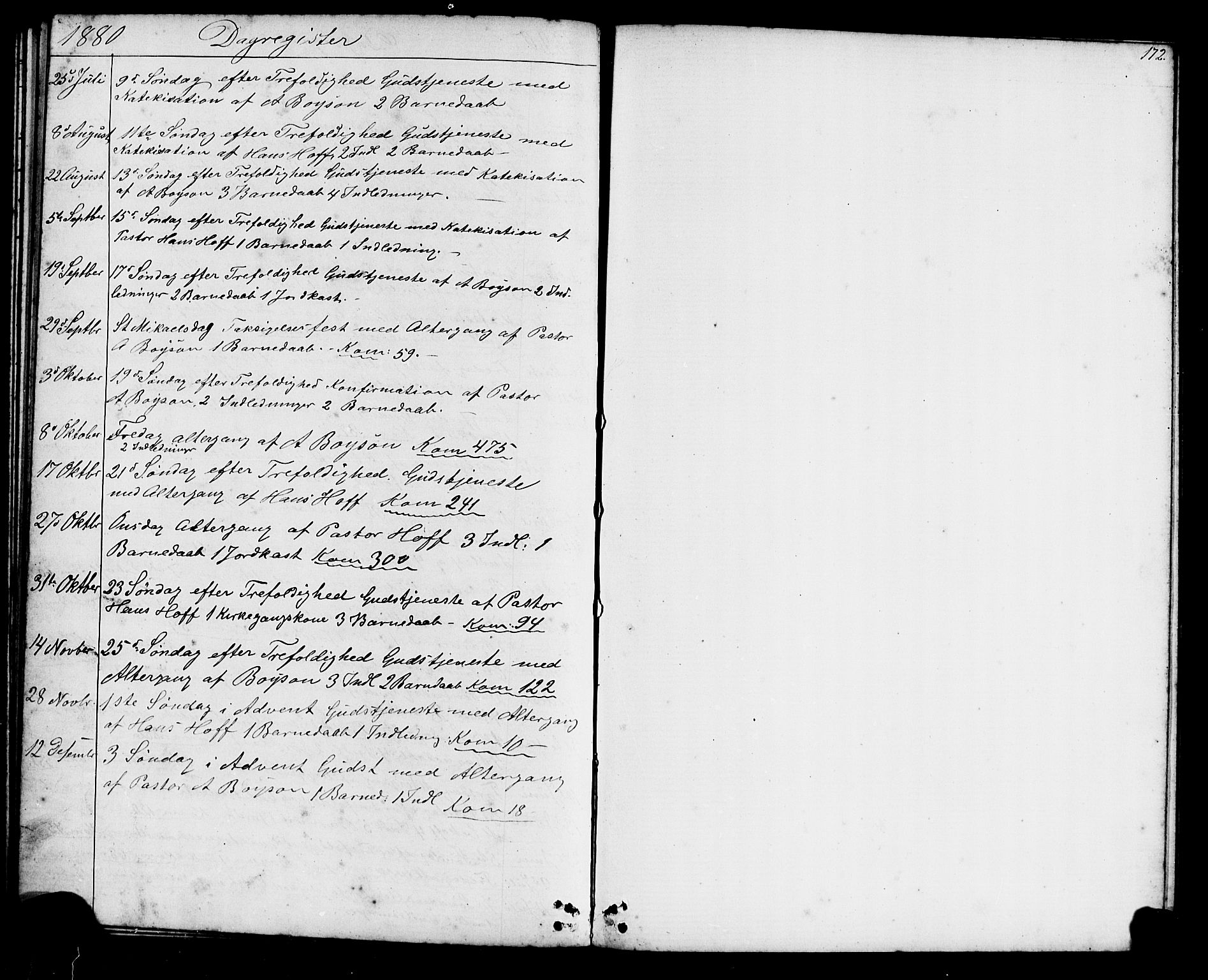 Førde sokneprestembete, SAB/A-79901/H/Hab/Habd/L0002: Parish register (copy) no. D 2, 1878-1880, p. 172