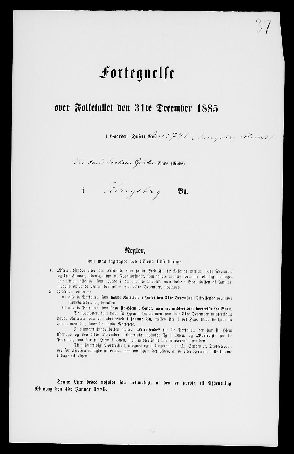 SAKO, 1885 census for 0604 Kongsberg, 1885, p. 1322