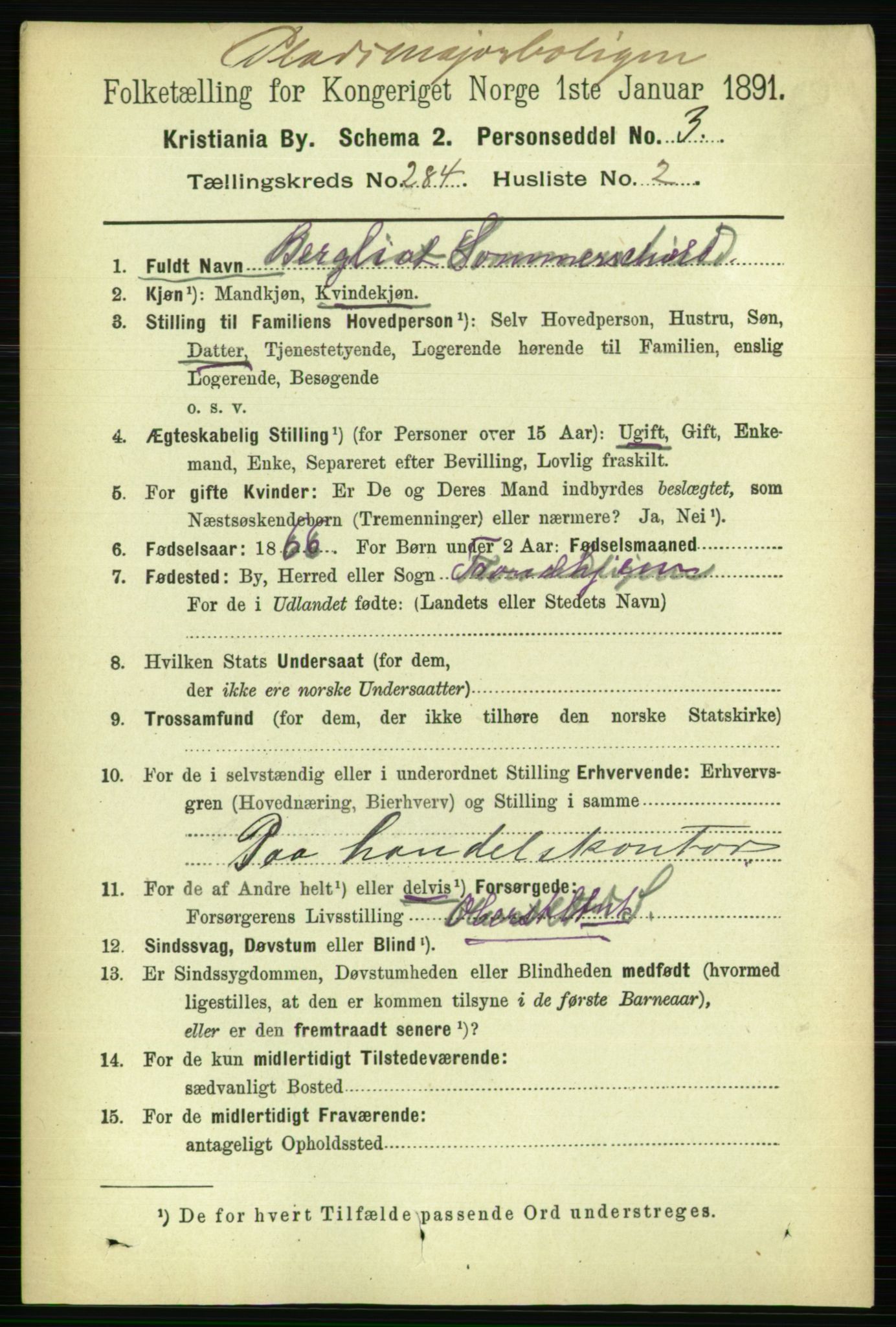 RA, 1891 census for 0301 Kristiania, 1891, p. 173529