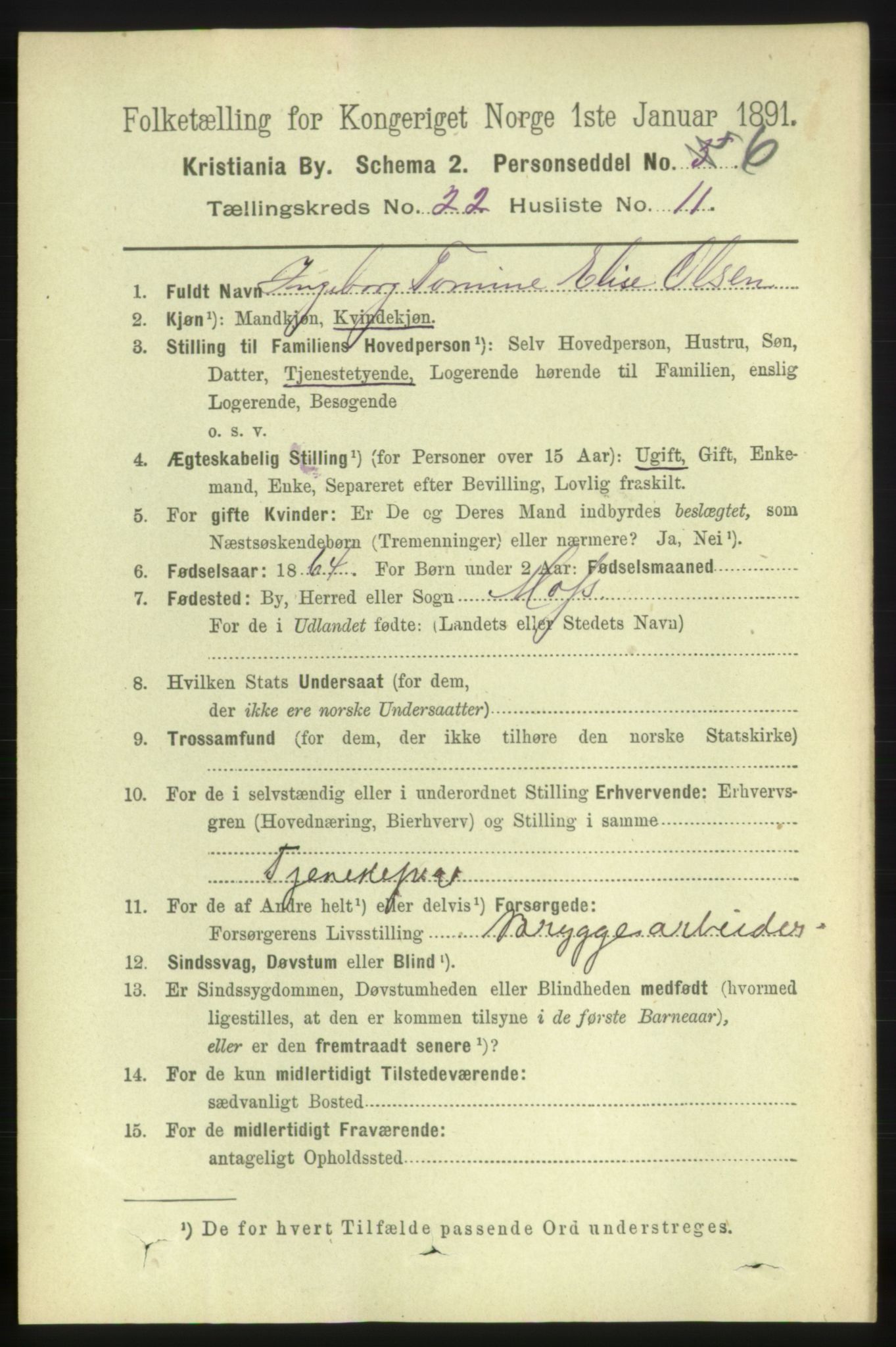 RA, 1891 census for 0301 Kristiania, 1891, p. 10978