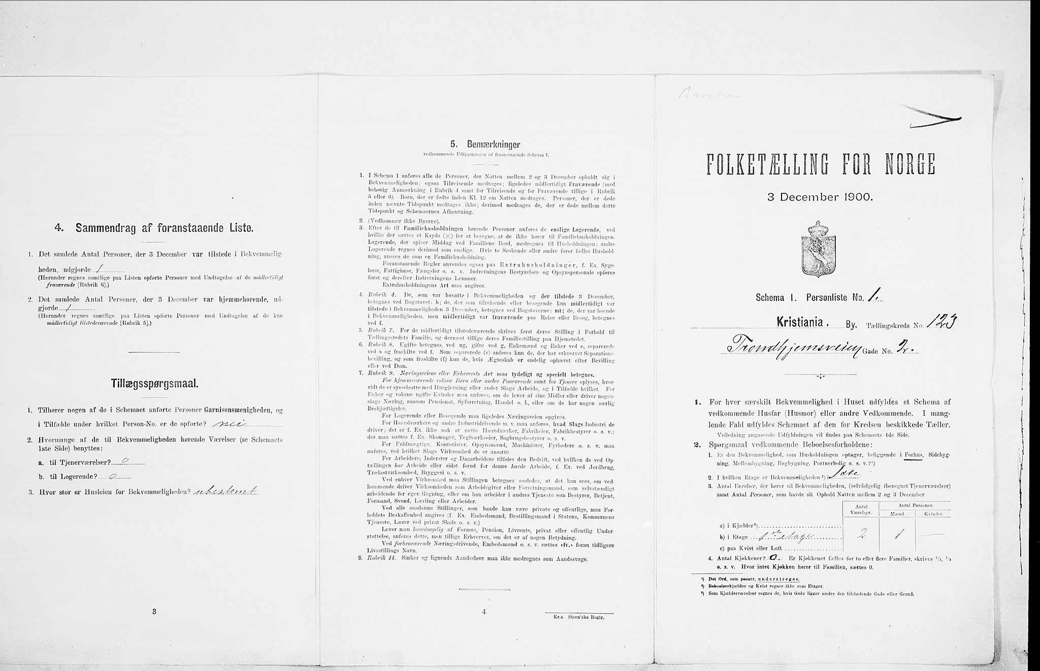 SAO, 1900 census for Kristiania, 1900, p. 104145